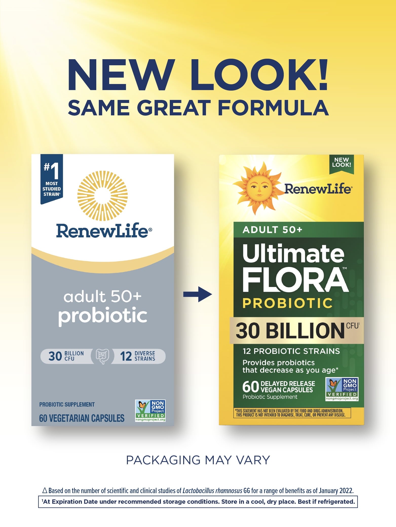 Ultimate Flora 50 Plus Probiotics | 30 Billion CFU | 60 Vegan Capsules | by Renew Life