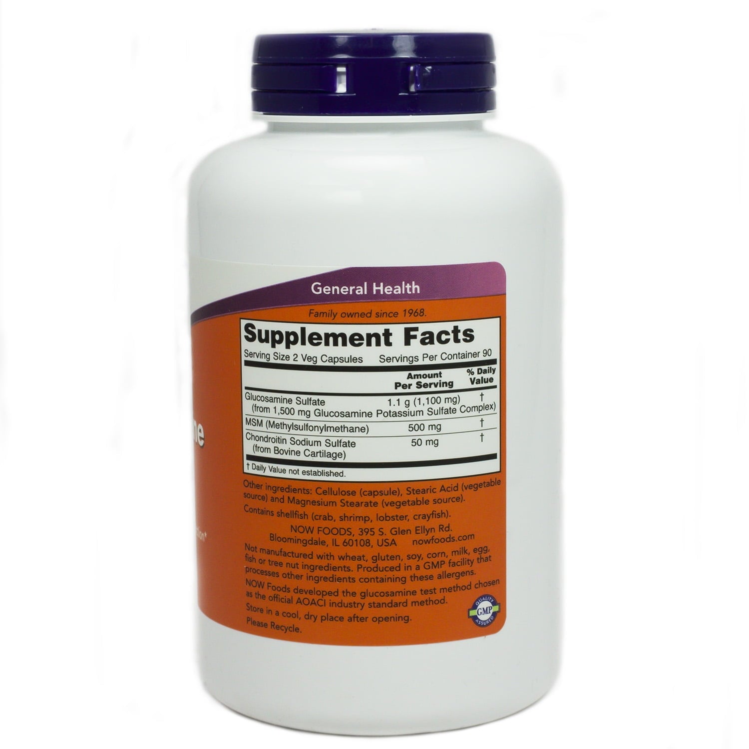 Glucosamine &amp; MSM by Now Foods - 180 Capsules Joint Health
