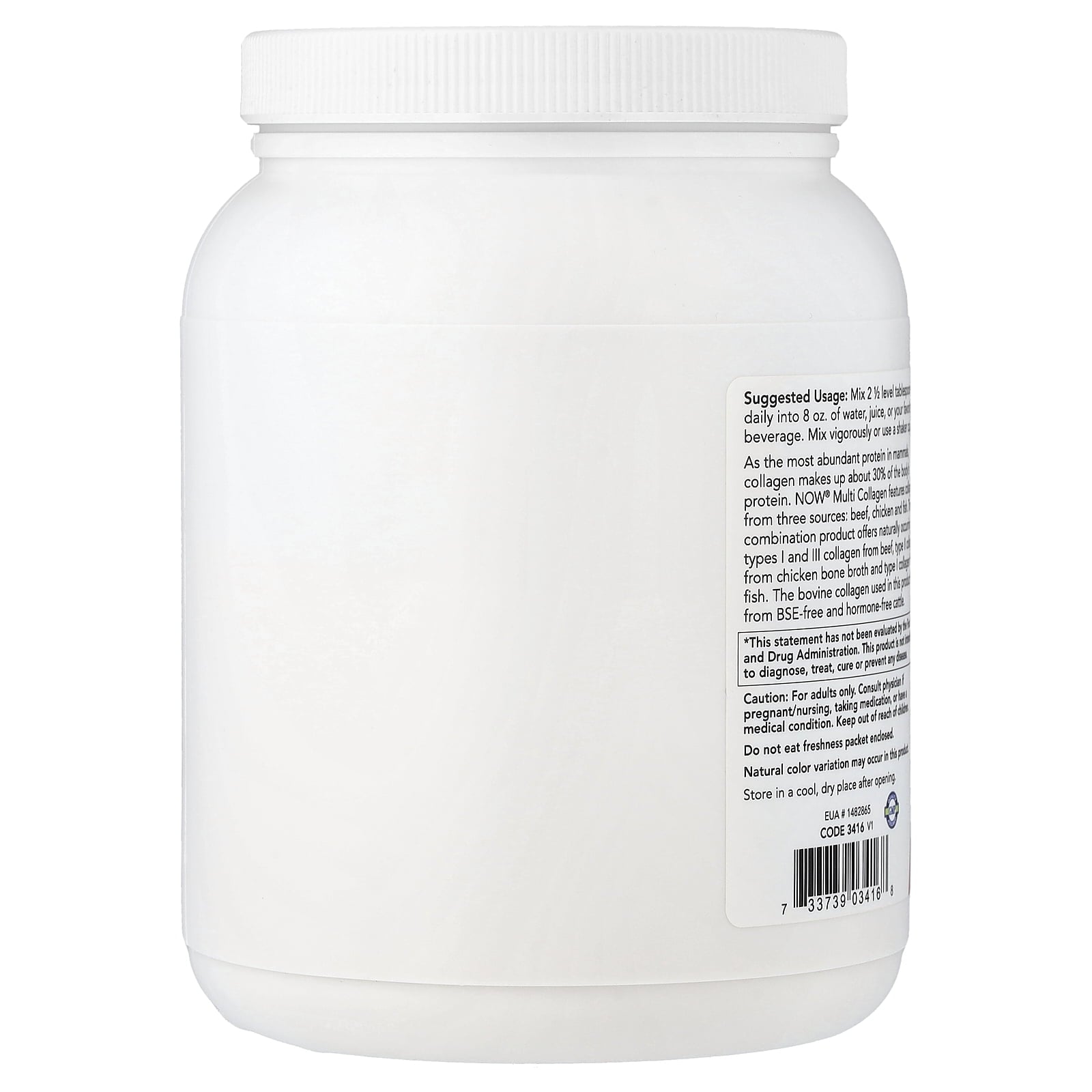 Now Foods Multi Collagen Protein Powder Types I, II &amp; II 16 oz Powder