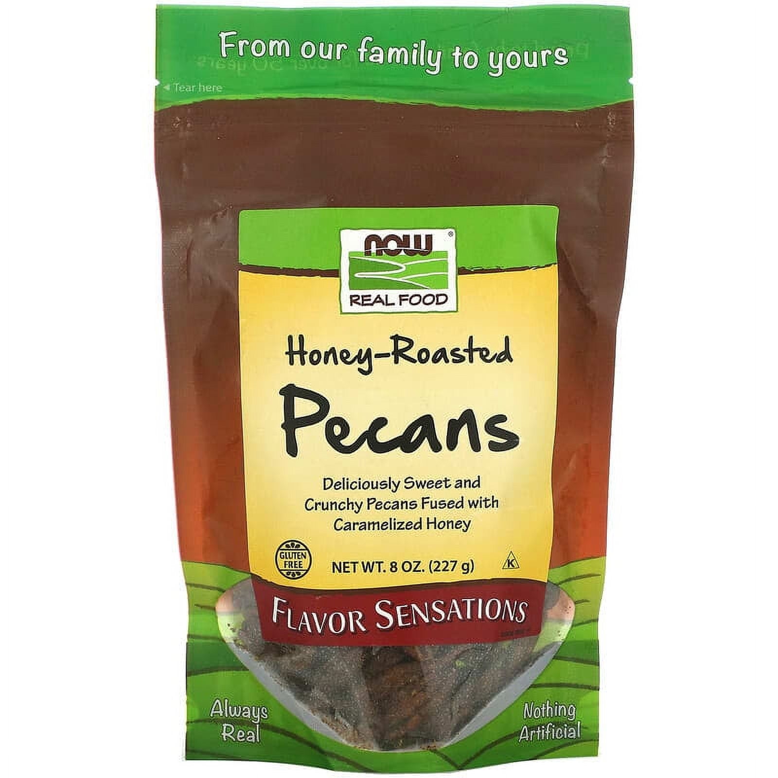 NOW Foods, Real Food, Honey Roasted Pecans, 8 oz (227 g) Pack of 2