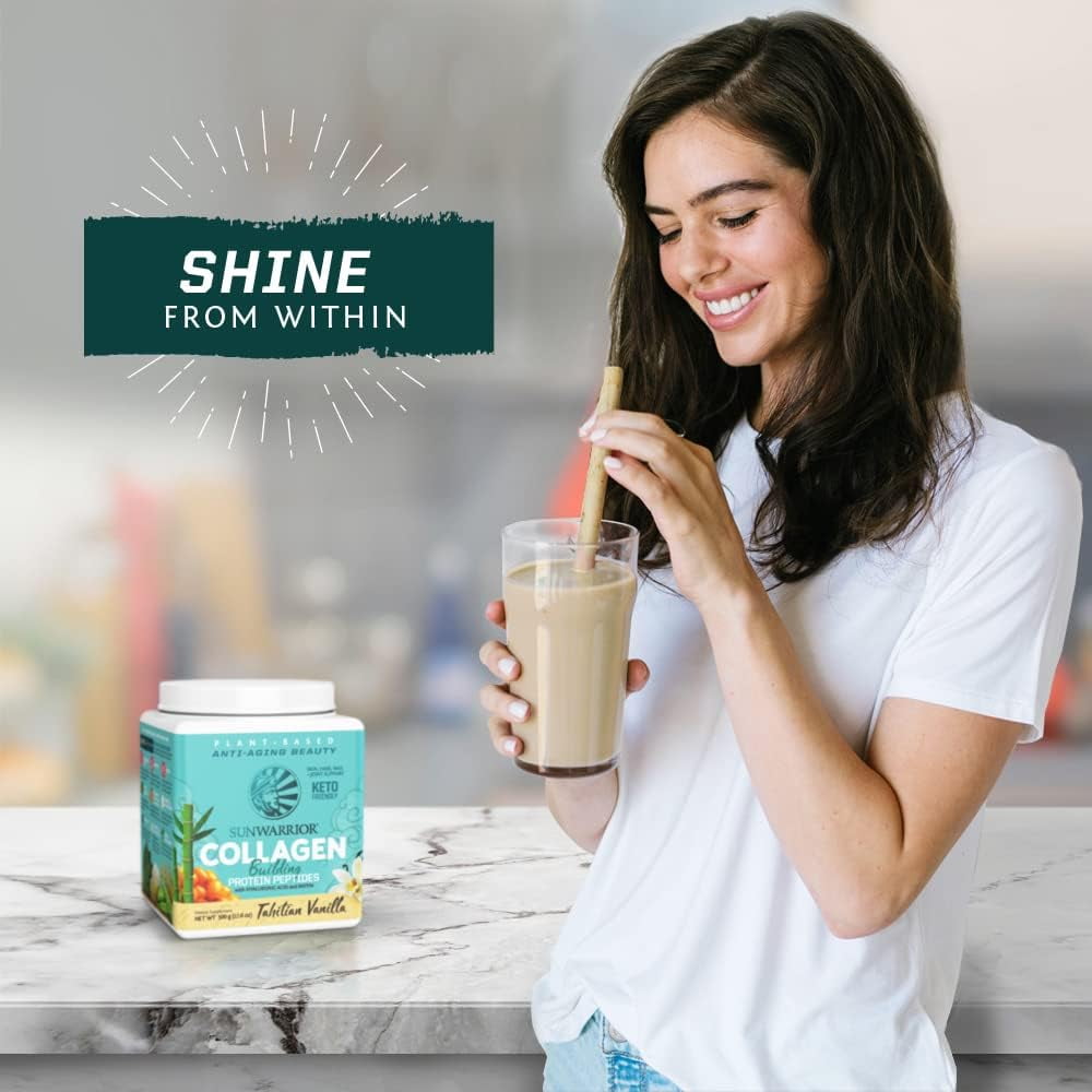 Sunwarrior Vegan Collagen Vanilla Protein Powder with Biotin &amp; Hyaluronic Acid 20 Servings