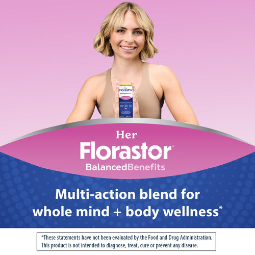 Florastor Her Digest and De-Stress Women's Probiotic and Stress Relief Supplement