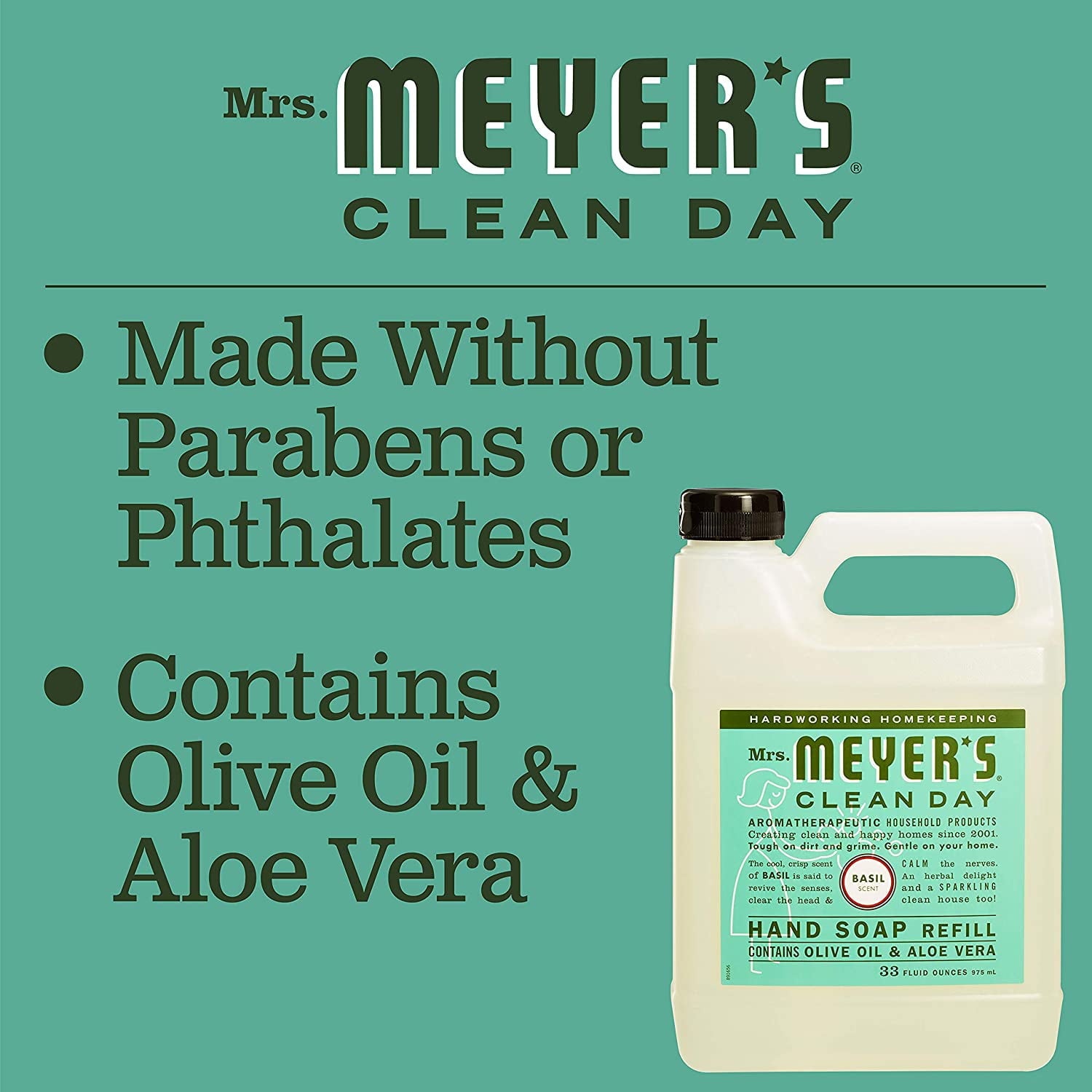 Mrs. Meyer's Liquid Hand Soap Variety, 1 Basil Refill, 1 Basil Hand Soap, 1 CT
