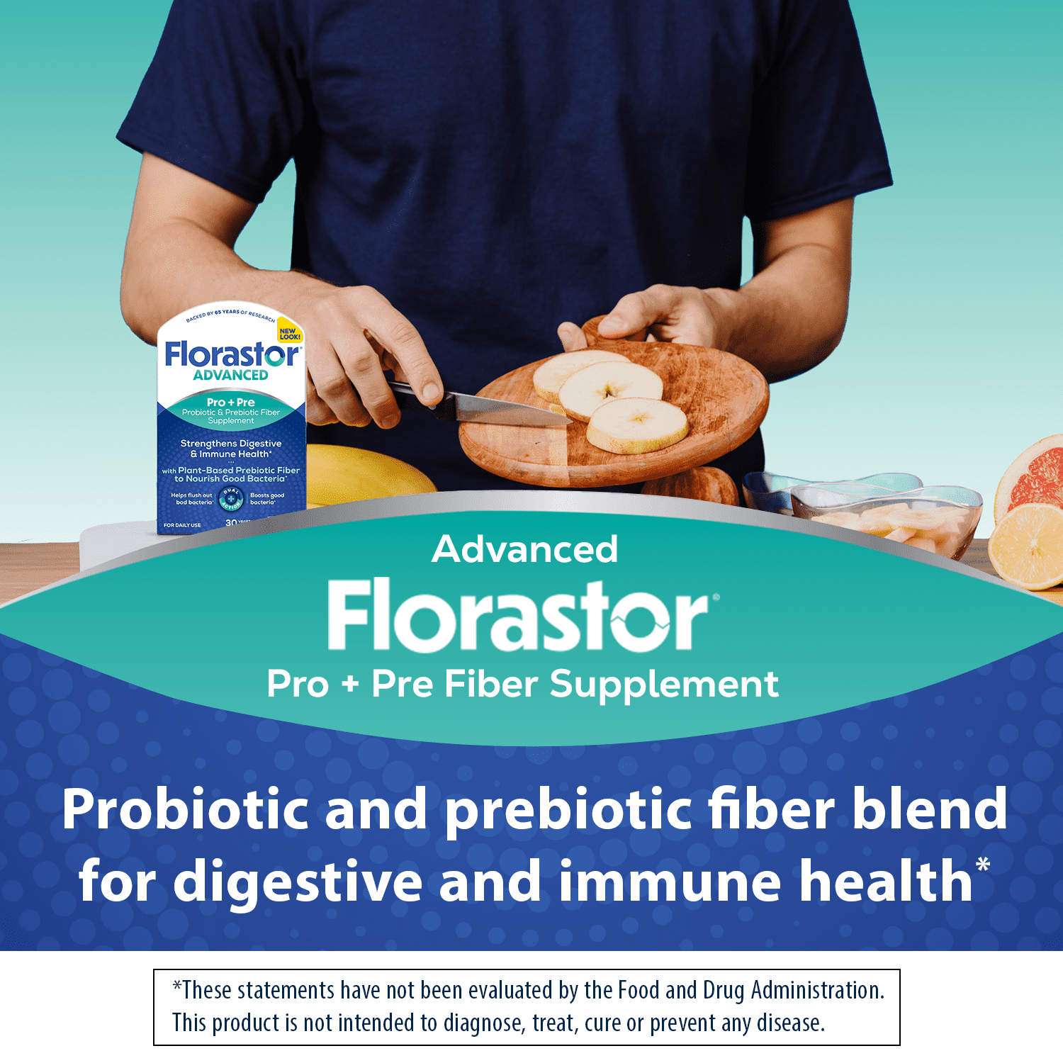 Florastor Unisex Advanced Pro + Pre Probiotic and Prebiotic Supplement 30ct