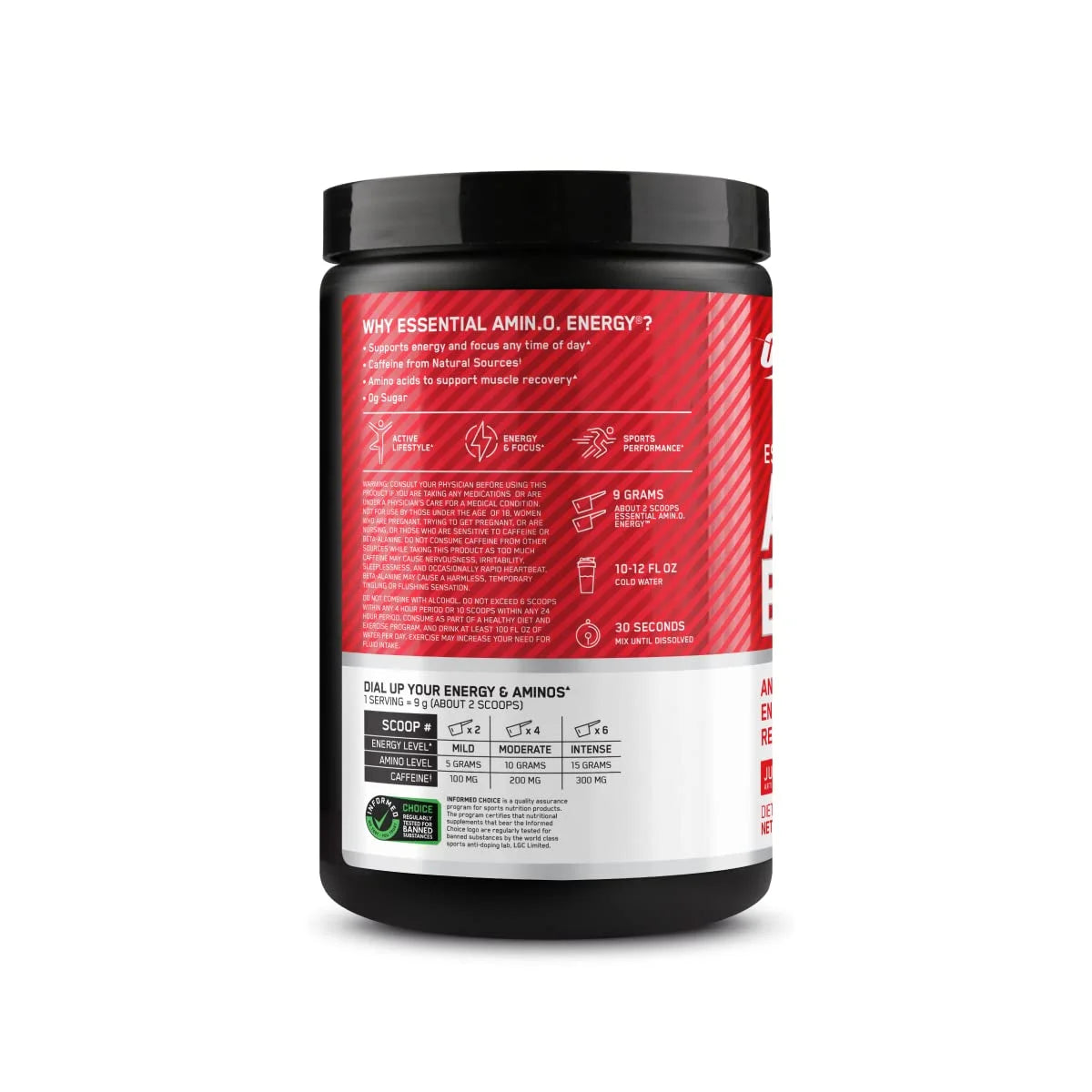 Optimum Nutrition, Essential Amino Energy Powder, Juicy Strawberry Burst, 9.5 oz, 30 Servings