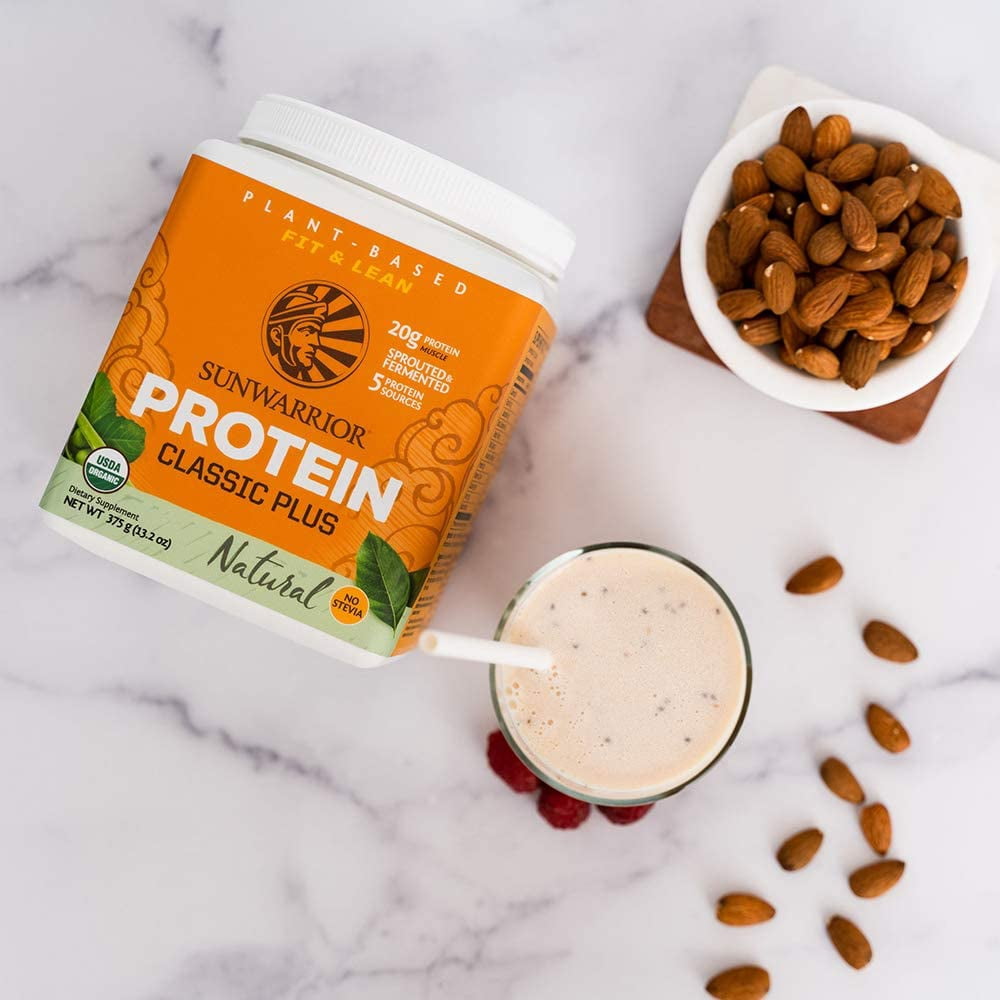 Sunwarrior Classic Plus Protein Natural Organic Vegan Protein Powder with BCAA 375g