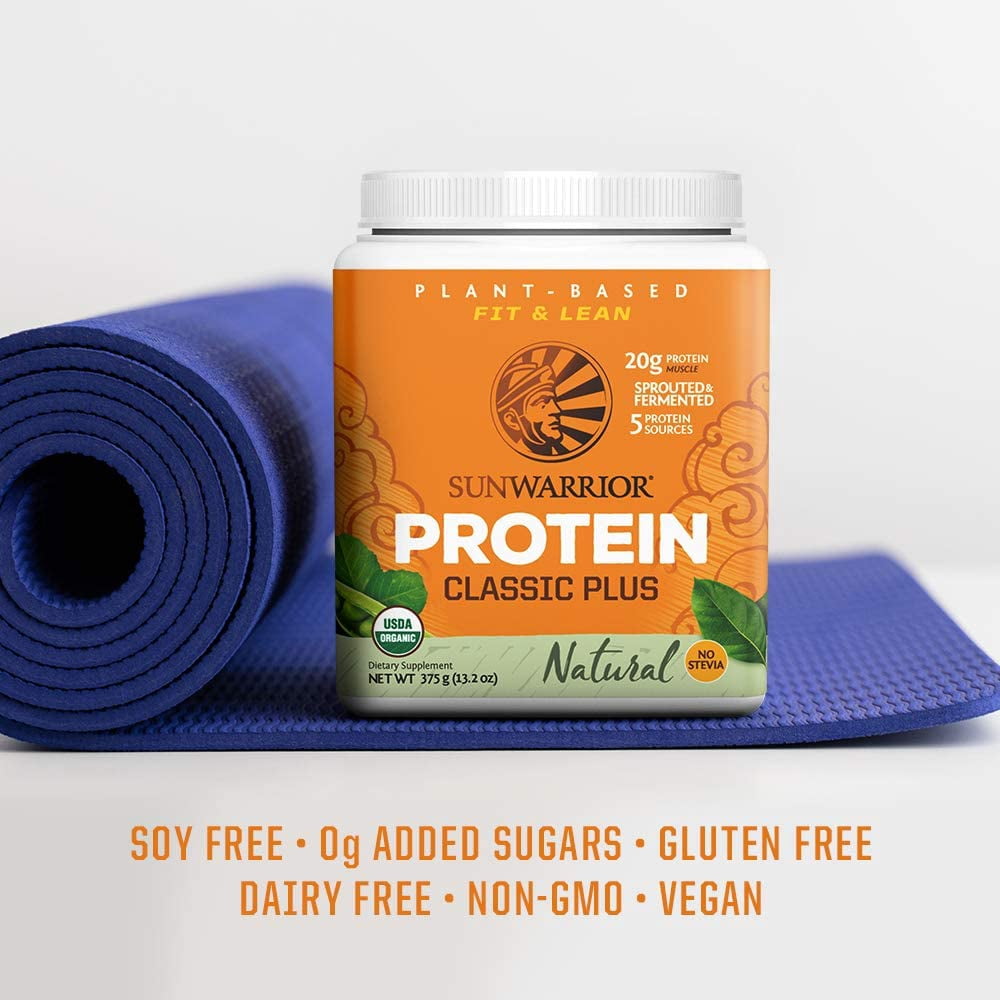 Sunwarrior Classic Plus Protein Natural Organic Vegan Protein Powder with BCAA 375g