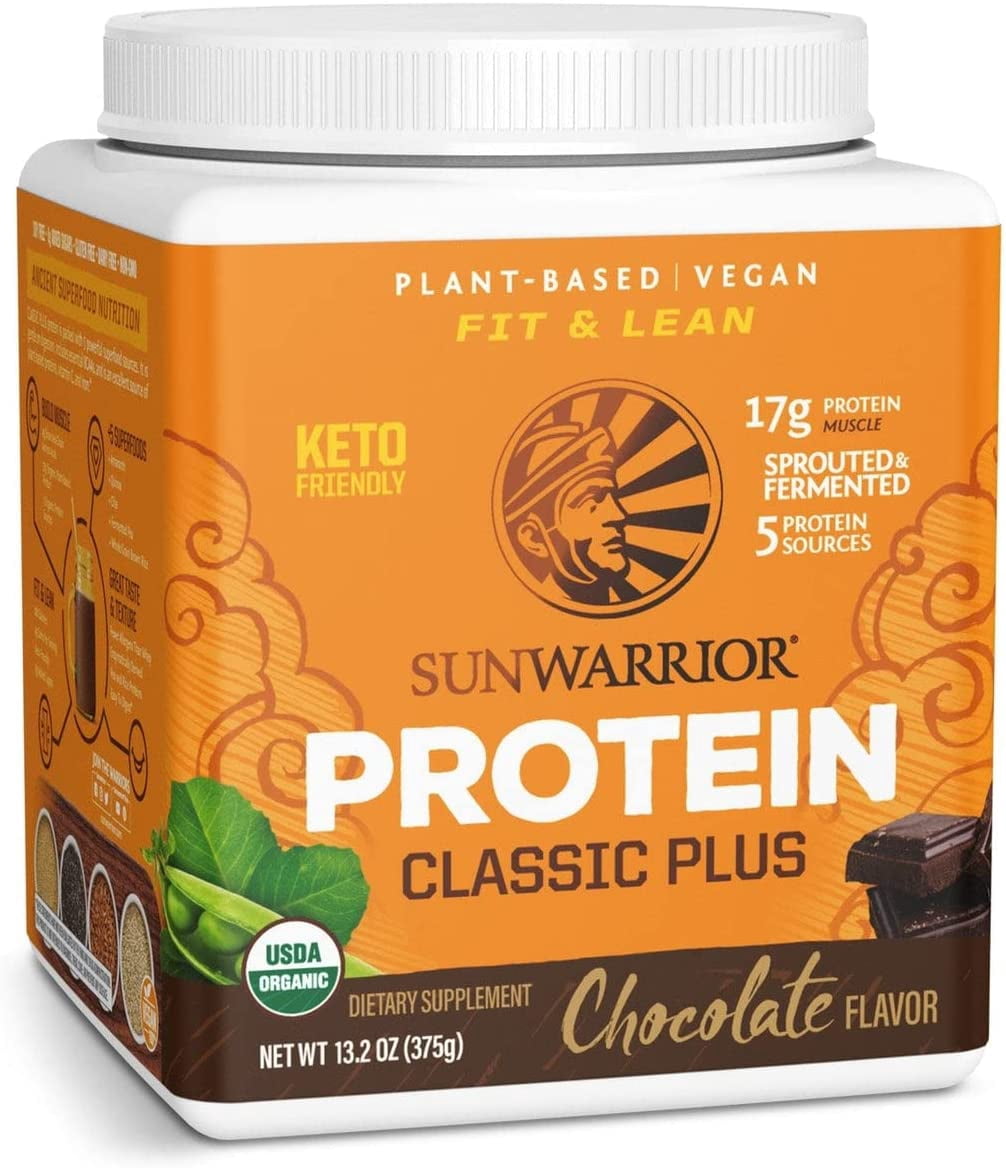 Sunwarrior Classic Plus Protein Natural Organic Vegan Protein Powder with BCAA 375g