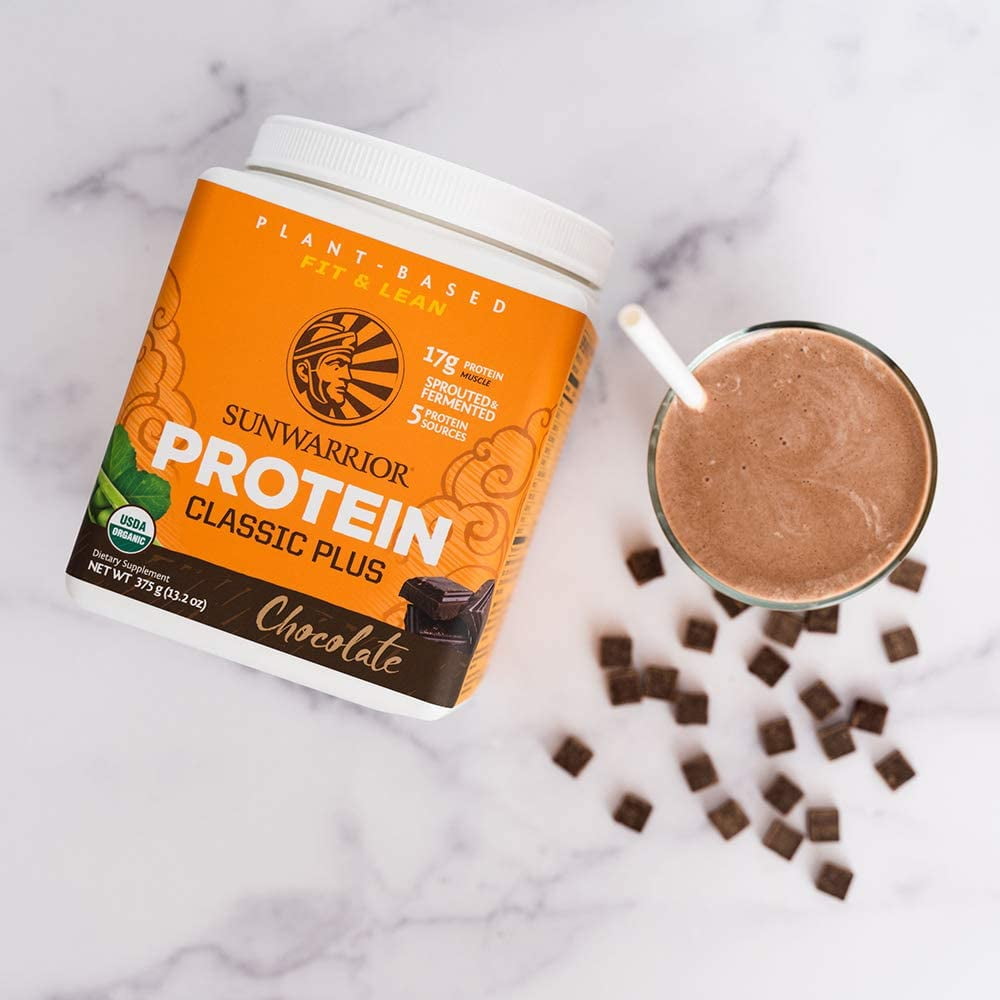 Sunwarrior Classic Plus Protein Natural Organic Vegan Protein Powder with BCAA 375g