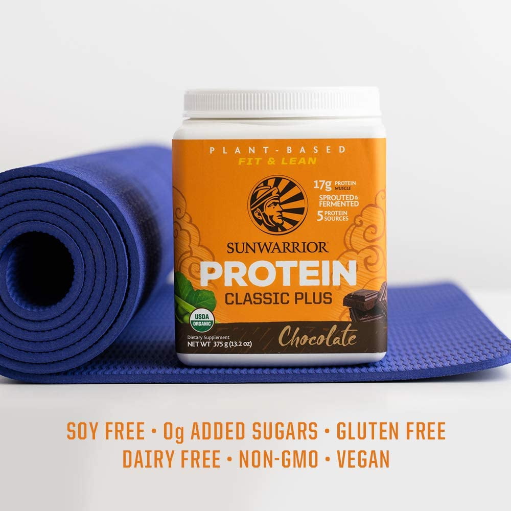 Sunwarrior Classic Plus Protein Natural Organic Vegan Protein Powder with BCAA 375g
