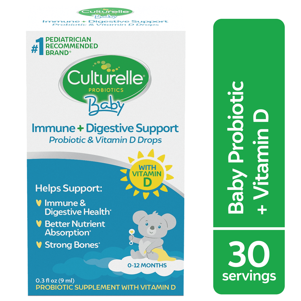 Culturelle Baby Digestive Support Probiotic + Vitamin D Drops Supplement, Immunity &amp; Digestion Support for Infants 0-12 Months, 30 Servings