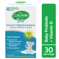 Culturelle Baby Digestive Support Probiotic + Vitamin D Drops Supplement, Immunity &amp; Digestion Support for Infants 0-12 Months, 30 Servings