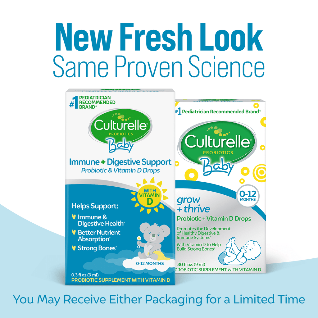 Culturelle Baby Digestive Support Probiotic + Vitamin D Drops Supplement, Immunity &amp; Digestion Support for Infants 0-12 Months, 30 Servings