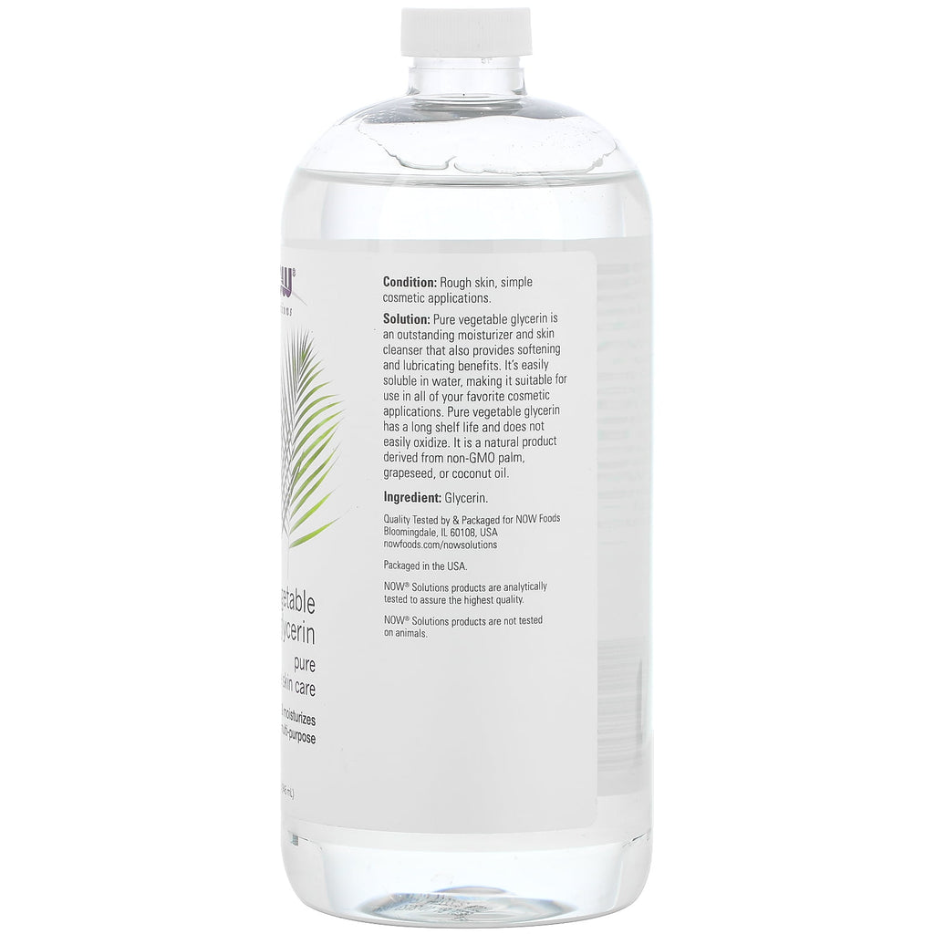 Solutions, Vegetable Glycerin, 32 fl oz (946 ml), NOW Foods