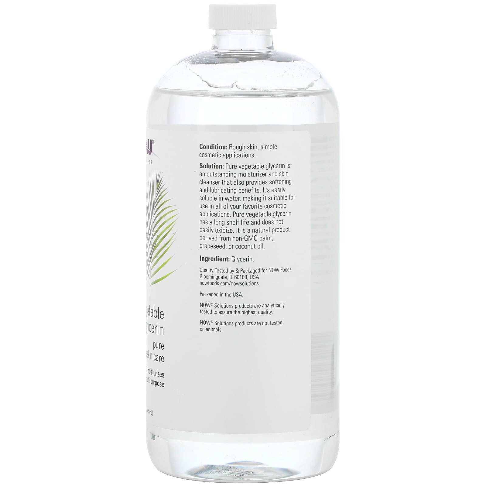 Solutions, Vegetable Glycerin, 32 fl oz (946 ml), NOW Foods