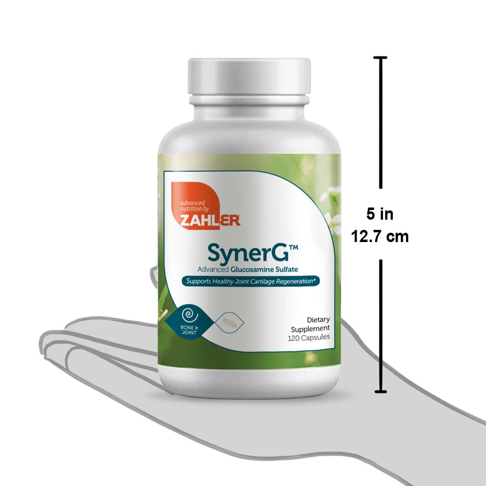 Zahler SynerG Glucosamine &amp; MSM Dietary Supplement, 120 Capsules, All-Natural Formula, Made in USA, GMP Certified