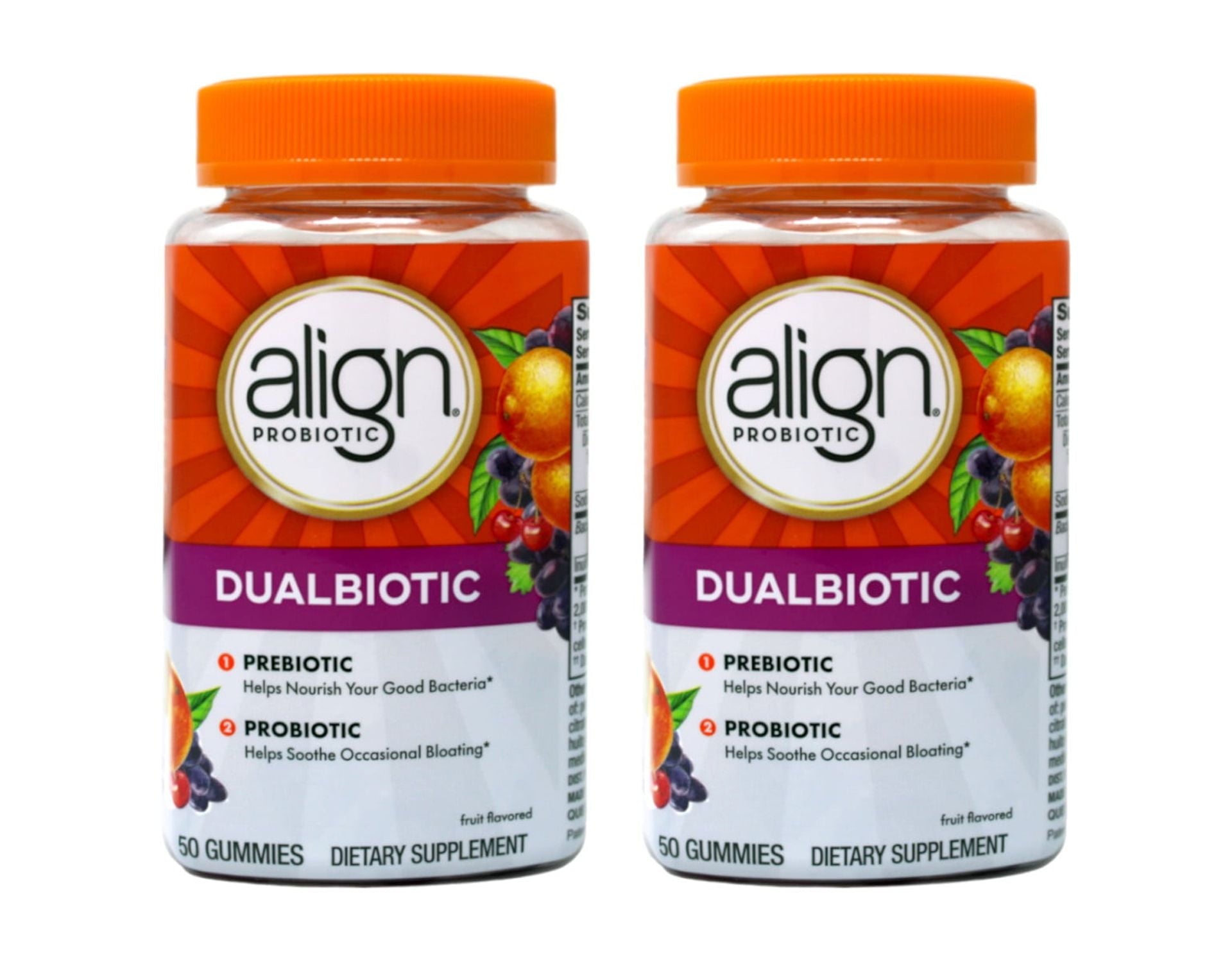 2 Pack - Align Digestive Health Prebiotic + Probiotic Gummies Fruit Flavored - 50 Ct
