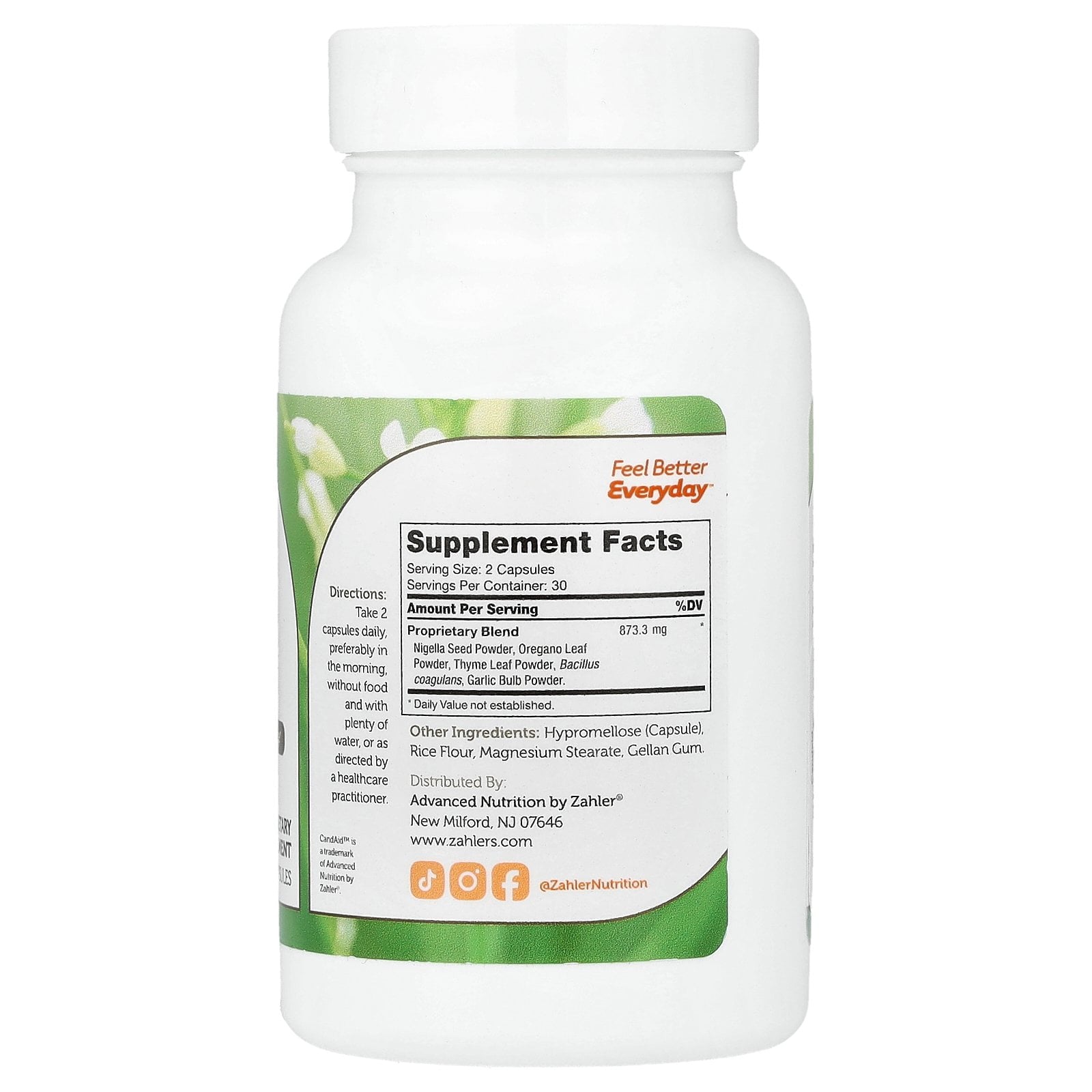 Zahler CandAid™ With Probiotics, 60 Capsules