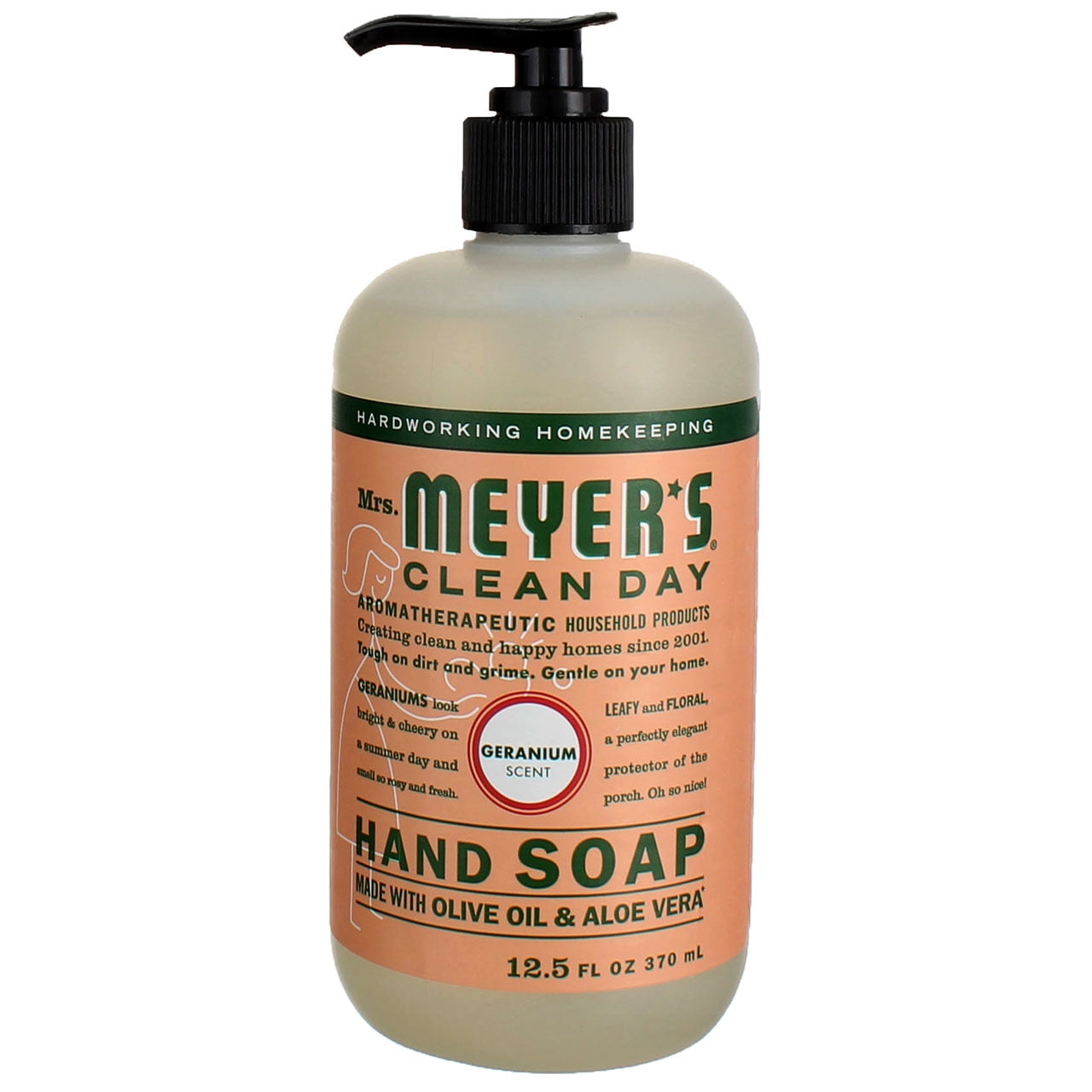 Mrs. Meyers Clean Day Liquid Hand Soap, Geranium &amp; Aloe Vera 12.5 oz (Pack of 3)