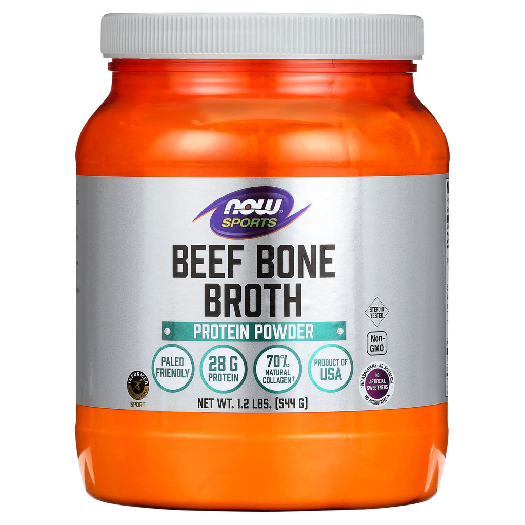 Now Foods, Sports, Beef Bone Broth, Protein Powder , 1.2 lbs (544 g)