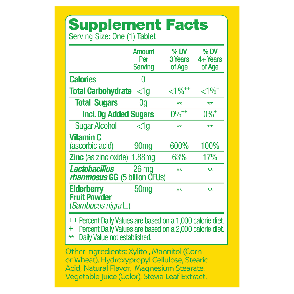 Culturelle Probiotics Kids Immune Defense Daily Chewables Supplement, 4-in-1 Immune Support for Children, Super Berry Flavor, 30 Count