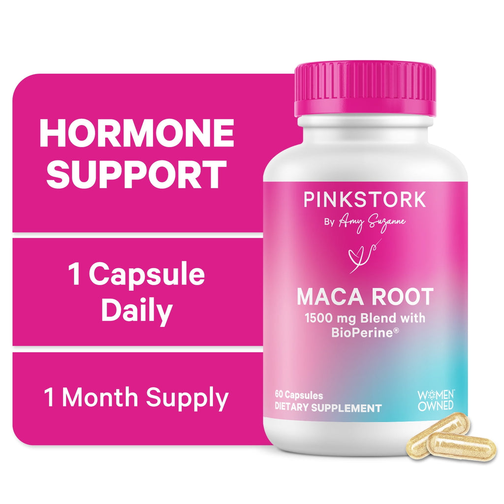 Pink Stork Organic Maca Root Capsules, Gluten-Free, 60 Ct