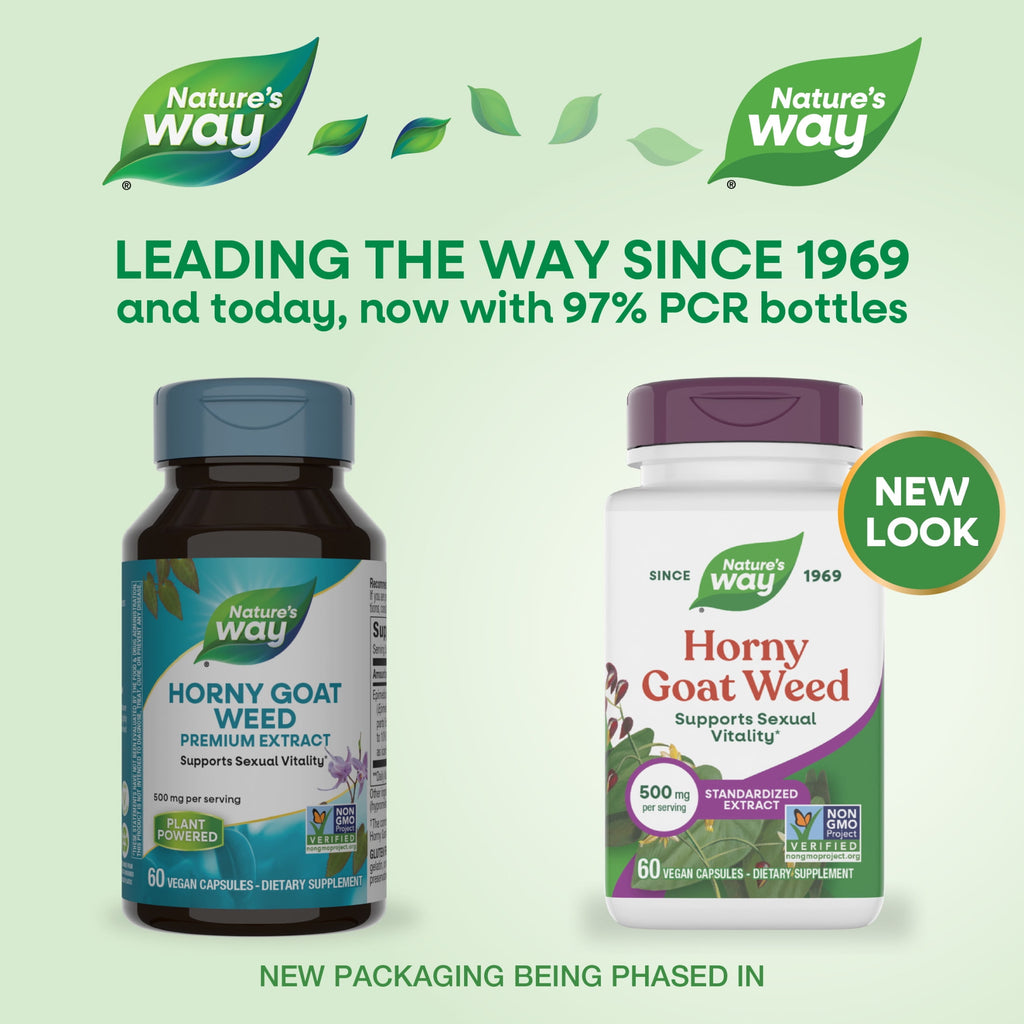 Nature's Way Horny Goat Weed Capsules, Premium Extract, Supports Sexual Vitality*, Unisex, 60ct