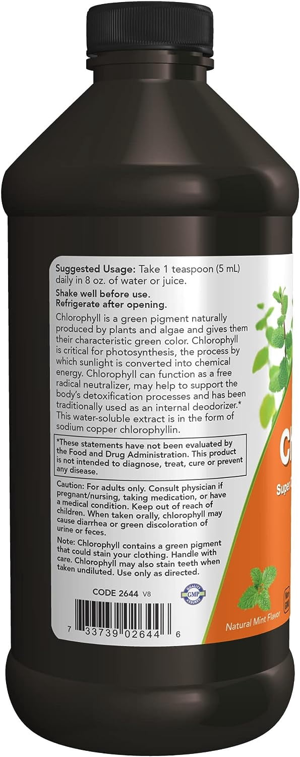 Now Foods Chlorophyll &amp; Mint, 16 OZ LIQUID (Pack of 2)