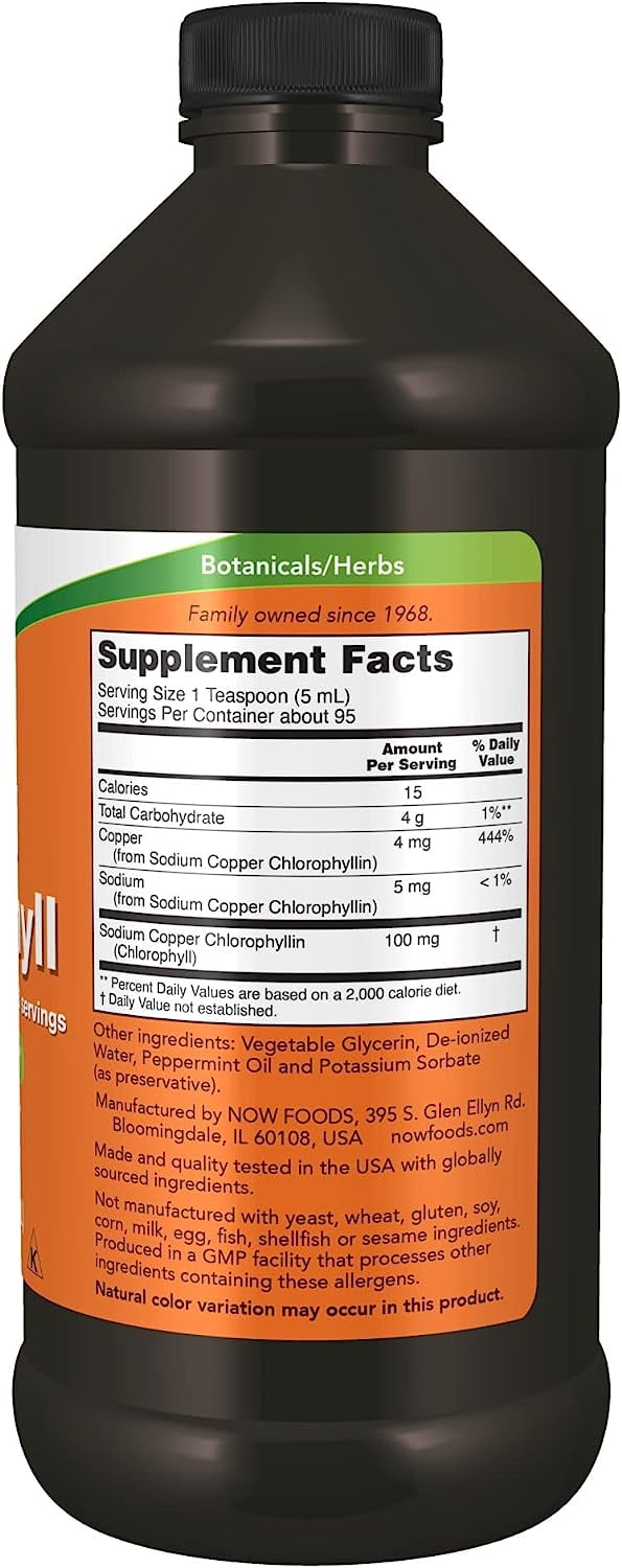 Now Foods Chlorophyll &amp; Mint, 16 OZ LIQUID (Pack of 2)