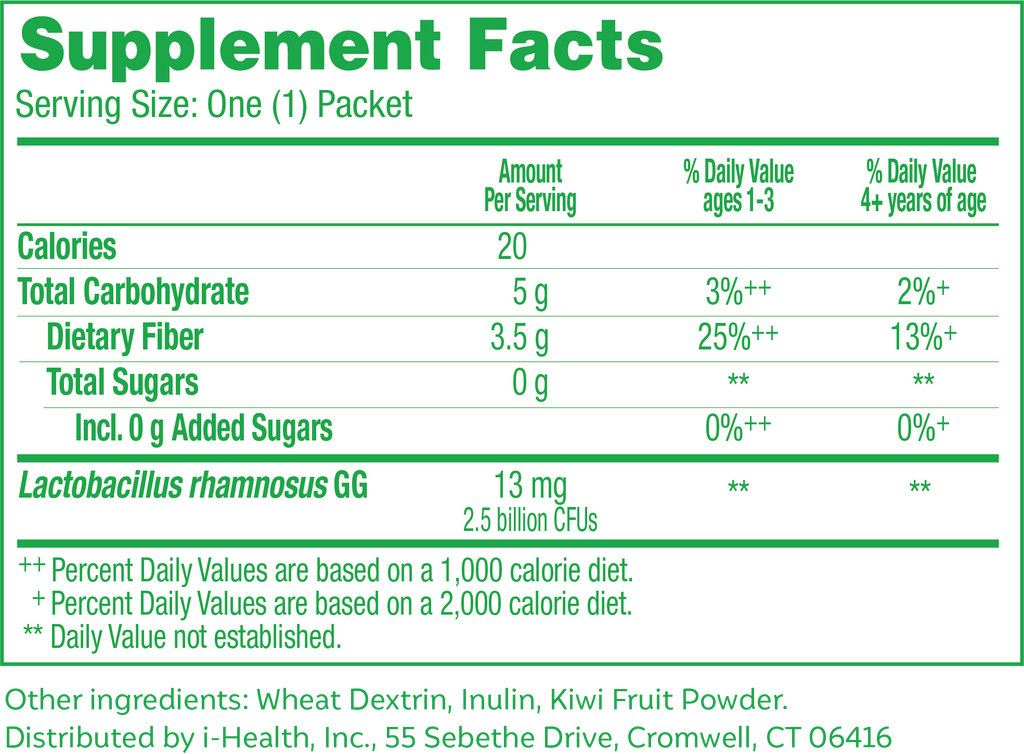 Culturelle Probiotics Kids Probiotic + Fiber Daily Ready-to-Mix Supplement, Digestive Regularity Support for Children, No Flavor Added, 60 Packets
