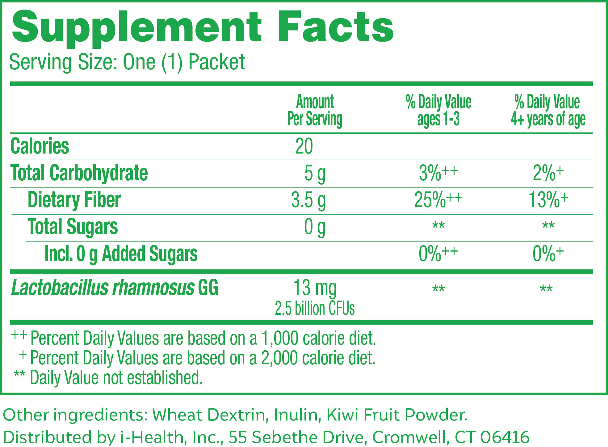 Culturelle Probiotics Kids Probiotic + Fiber Daily Ready-to-Mix Supplement, Digestive Regularity Support for Children, No Flavor Added, 60 Packets