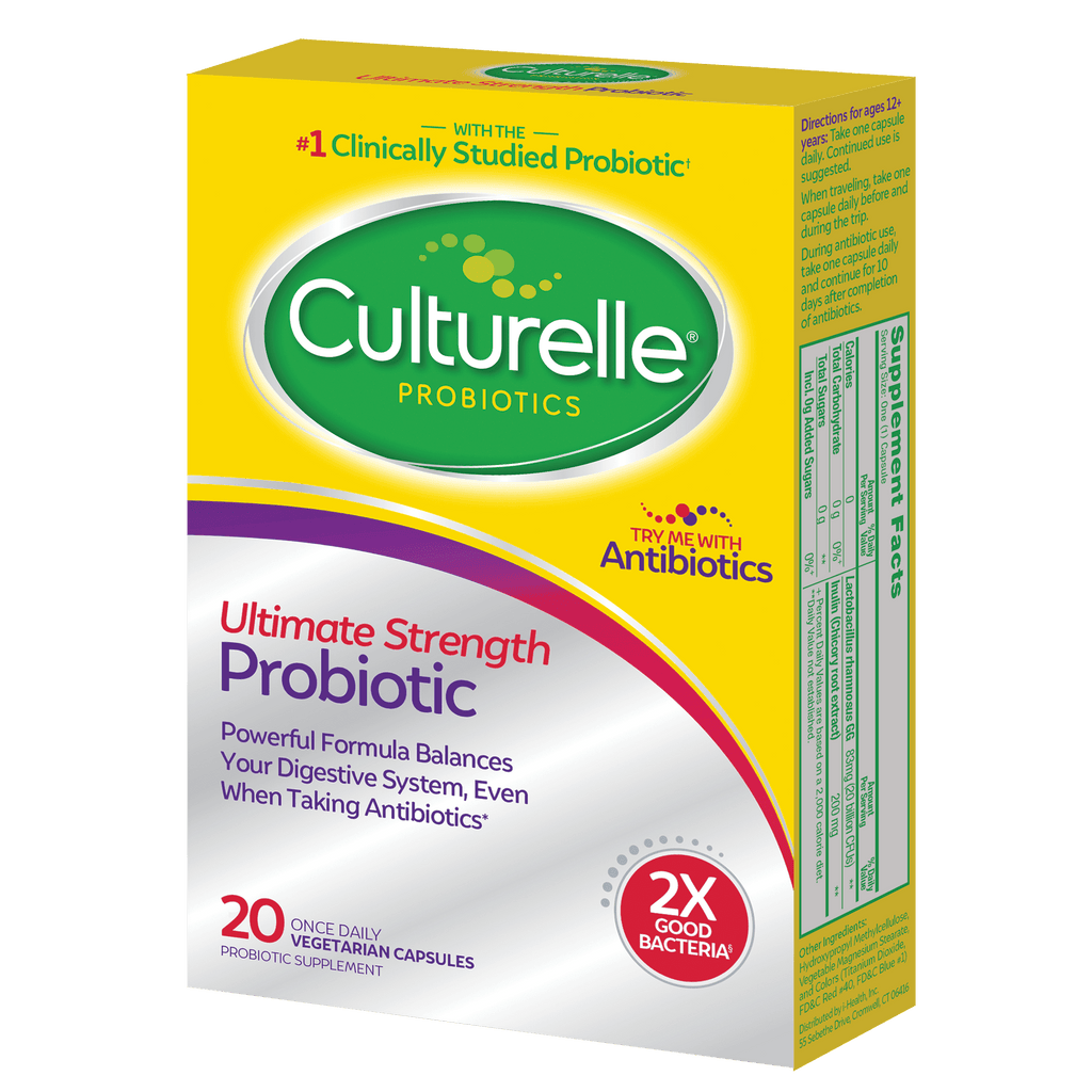 Culturelle Probiotics Ultimate Strength Probiotic Supplement, Balances Digestive &amp; Gut Health for Adults, 20 Count