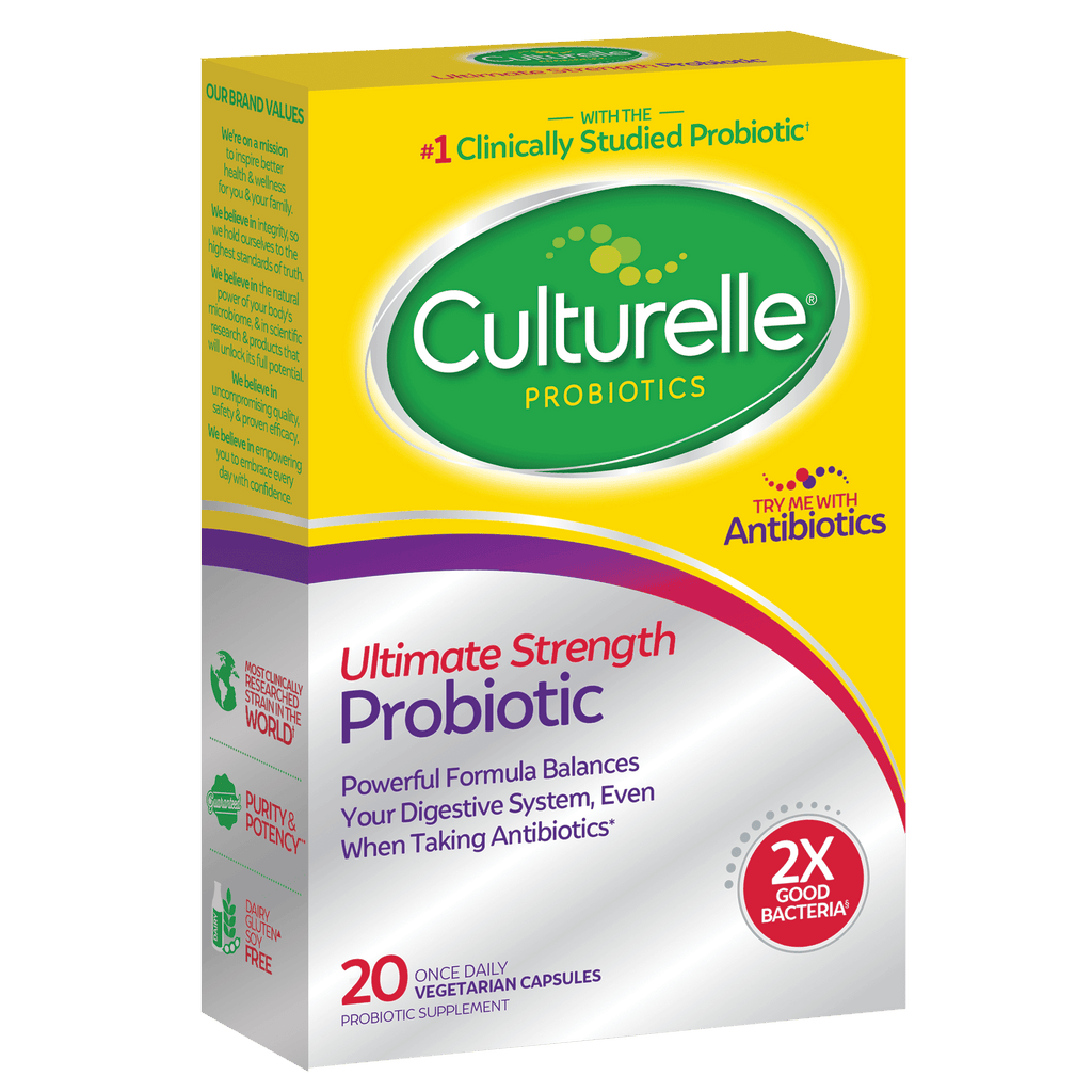 Culturelle Probiotics Ultimate Strength Probiotic Supplement, Balances Digestive &amp; Gut Health for Adults, 20 Count