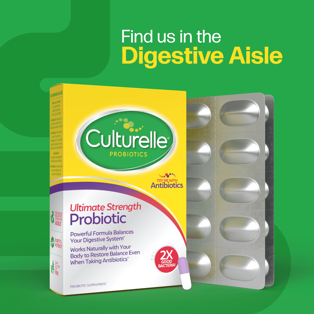 Culturelle Probiotics Ultimate Strength Probiotic Supplement, Balances Digestive &amp; Gut Health for Adults, 20 Count