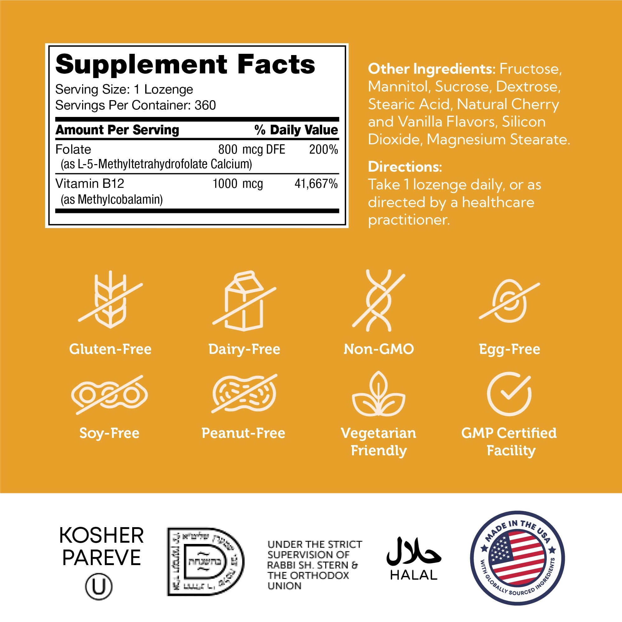 Zahler Kosher B12 Energizer 1000 Mcg Cherry Flavor – Vitamin B12, Kosher Certified, 360 Lozenges, Delicious Cherry, Convenient Daily Use, B12 Vitamins