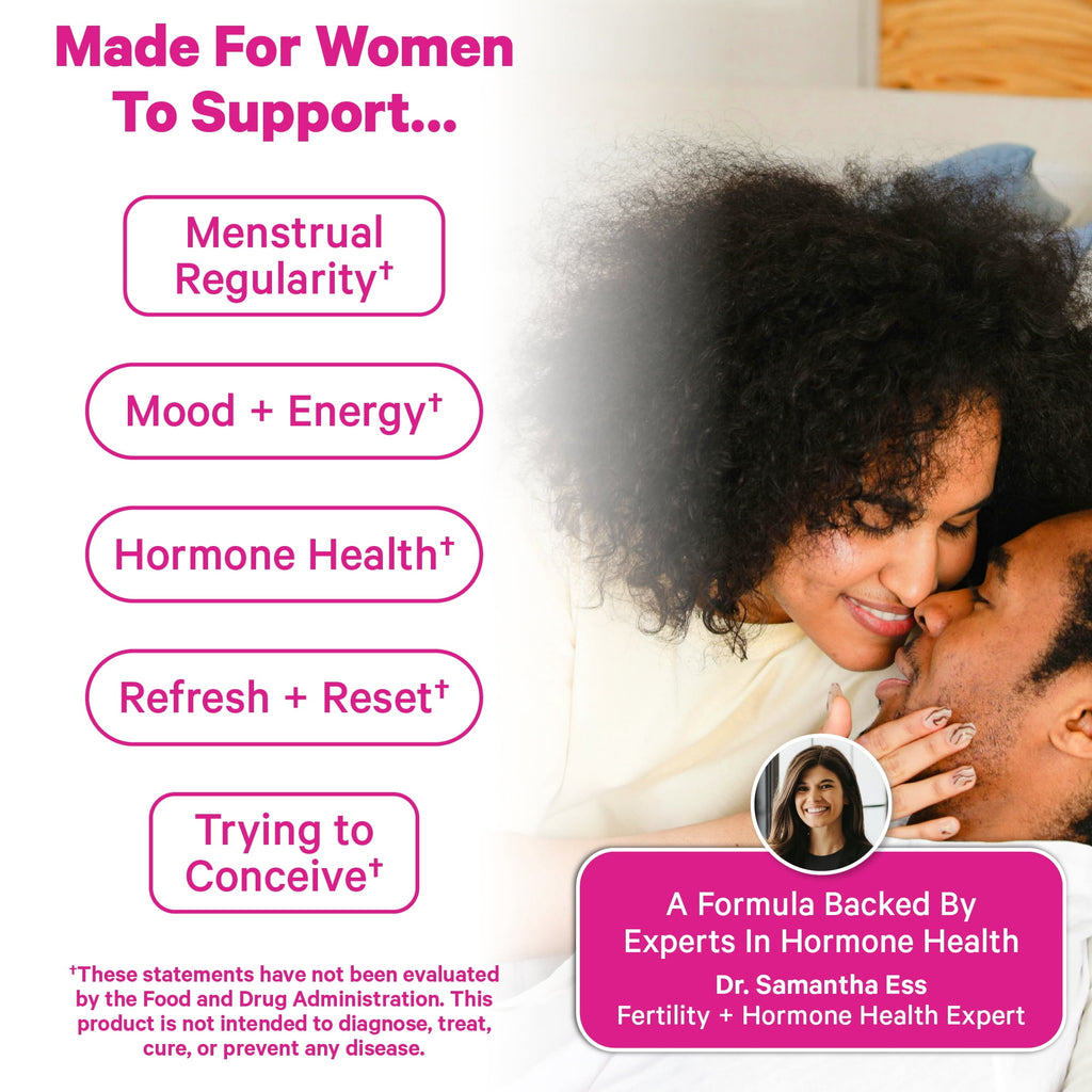 Pink Stork Birth Control Cleanse: Hormone Support with Chaste, Magnesium, Zinc, Vitamin D, 60 Capsules
