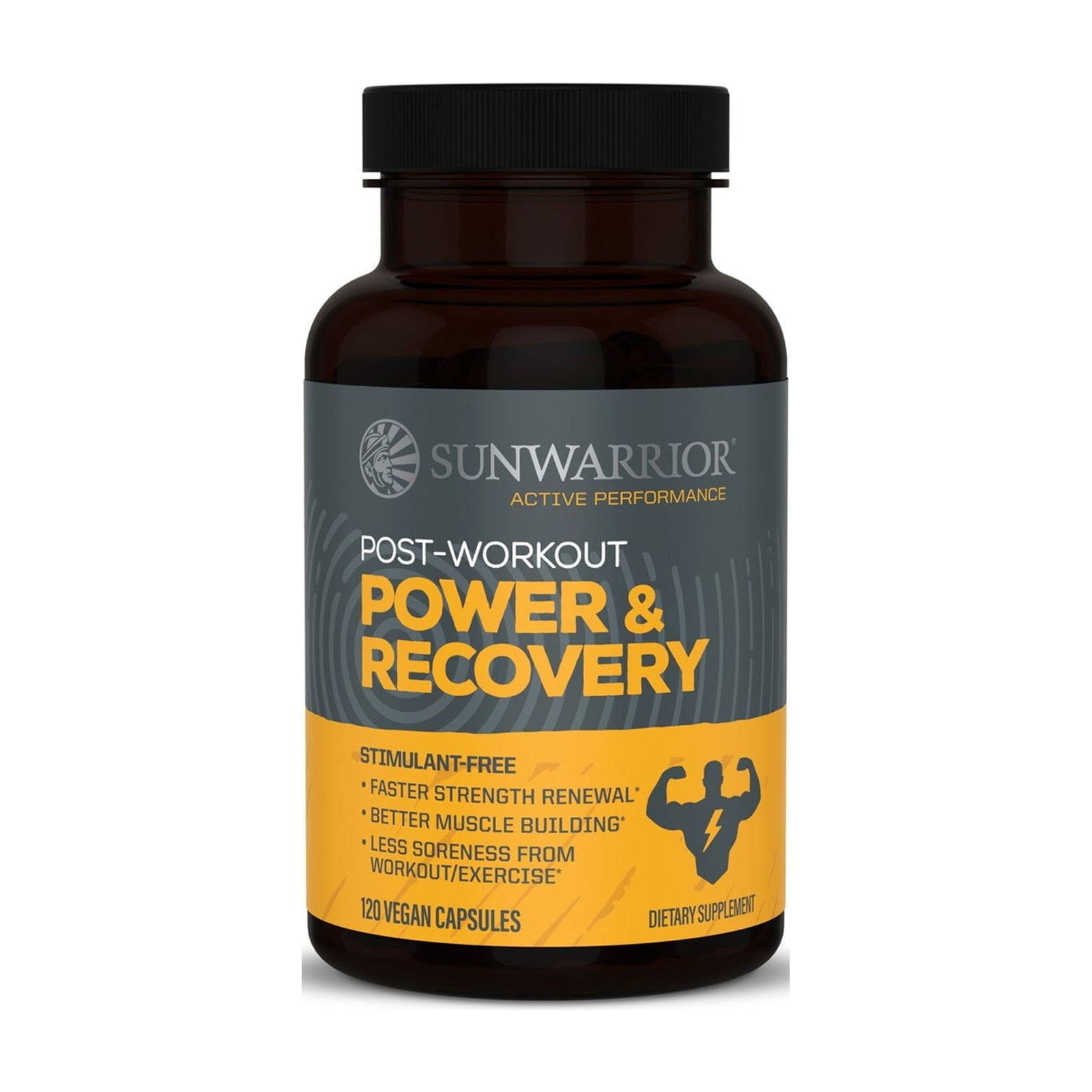 Sunwarrior Post Workout Power and Recovery Dietary Supplements, 120 Capsules