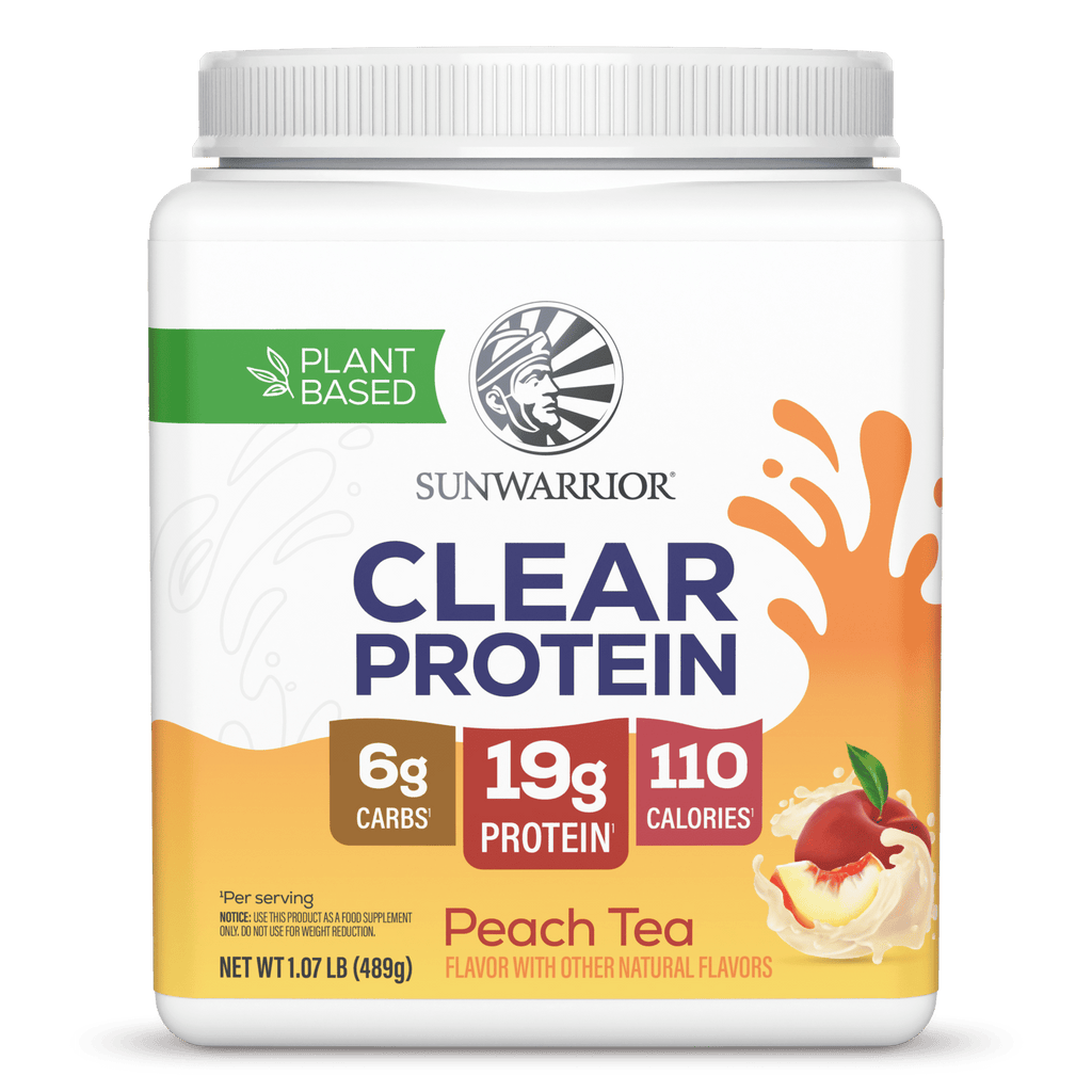 Sunwarrior Clear Plant Protein Peach Tea 491g Tub (15 SRV)