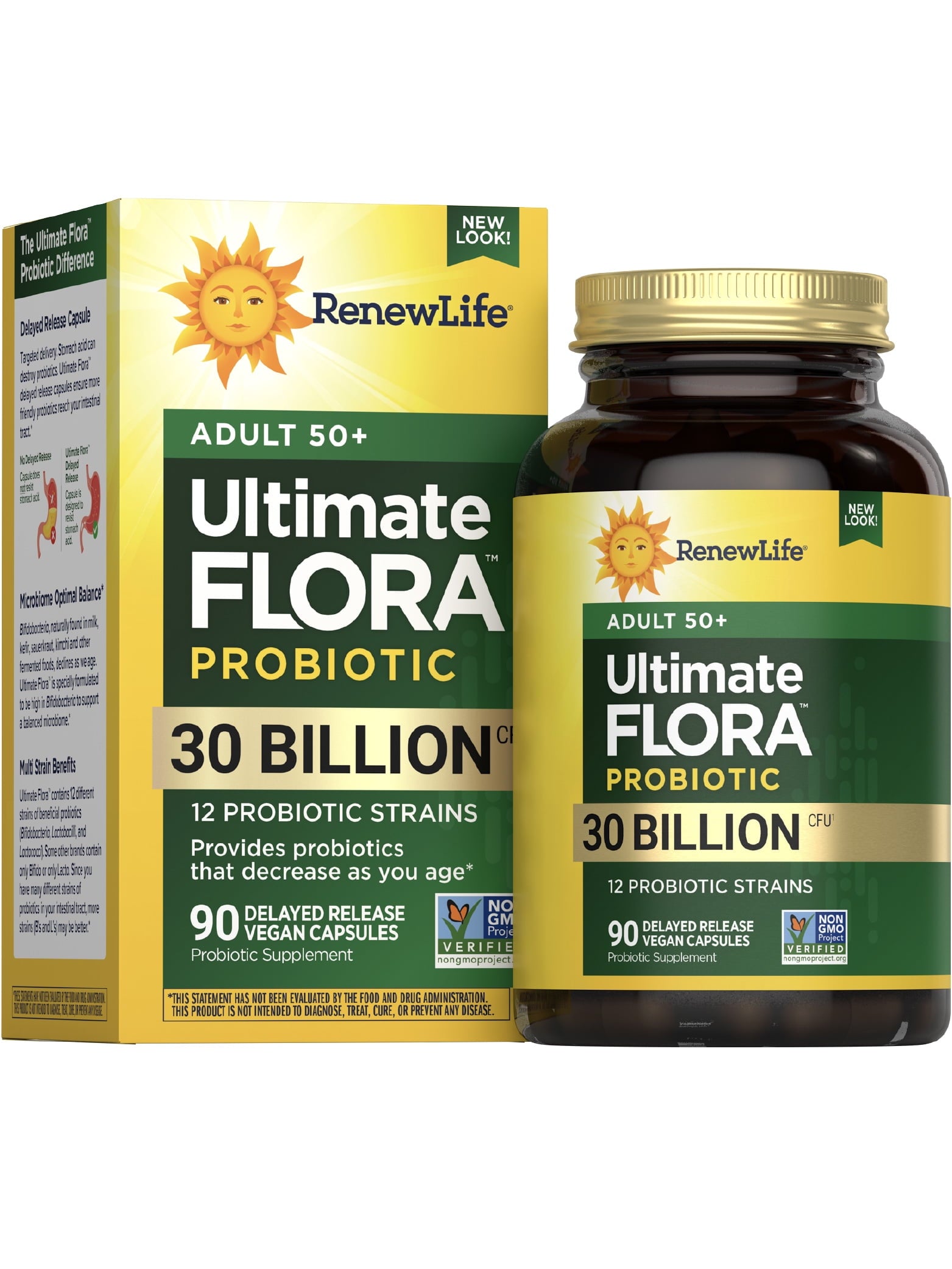 Renew Life Probiotic | Adult 50 Plus Probiotic Capsules | 30 Billion CFU | 90 Count