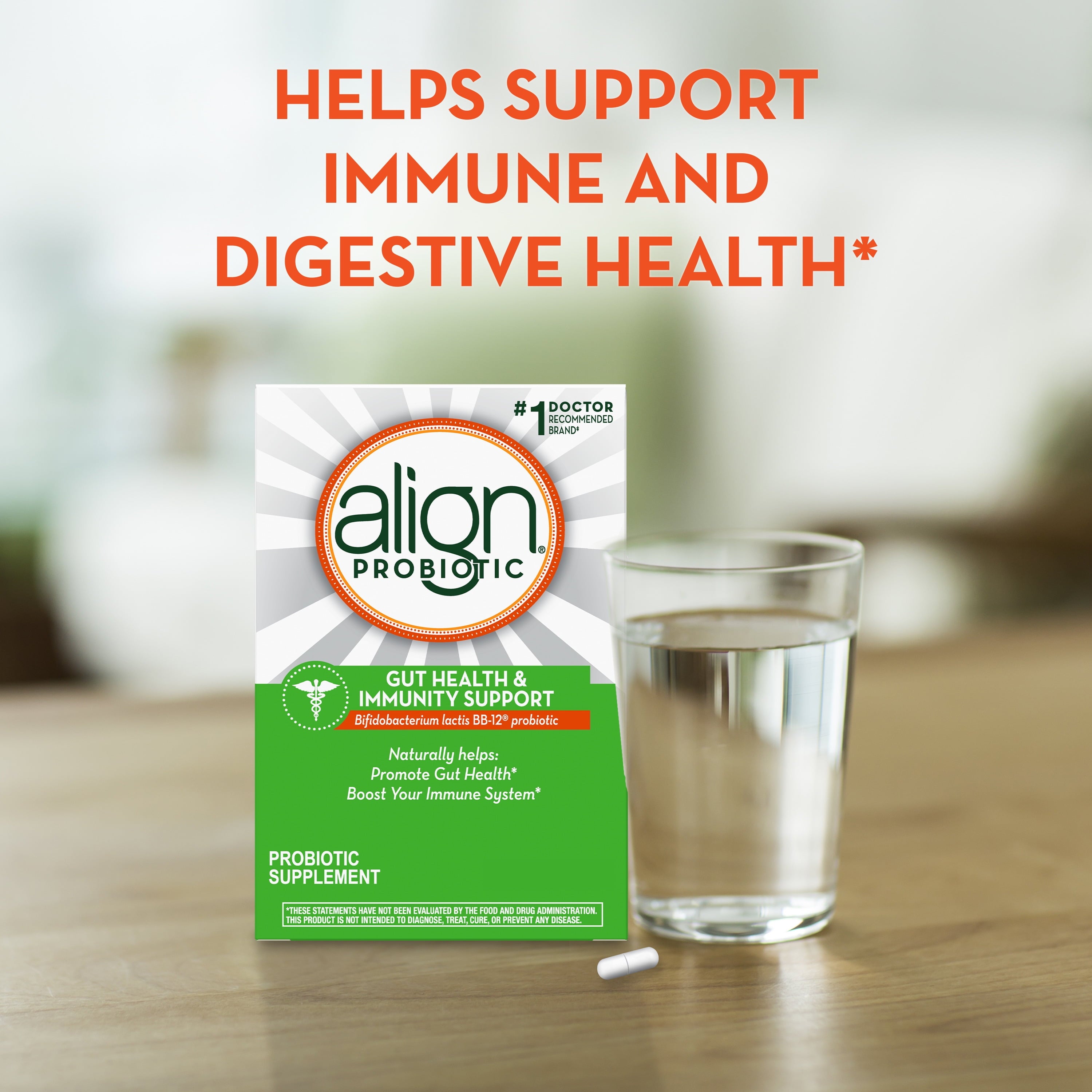 Align Probiotic Gut Health and Immune Support Capsules, Daily Supplement for Adults, 14 Count
