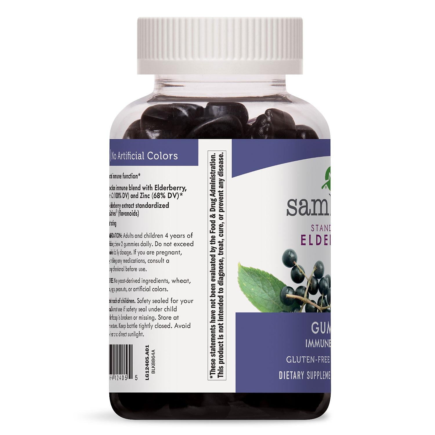 Nature's Way Sambucus Elderberry Herbal Gummies, Gluten Free (120 Count)