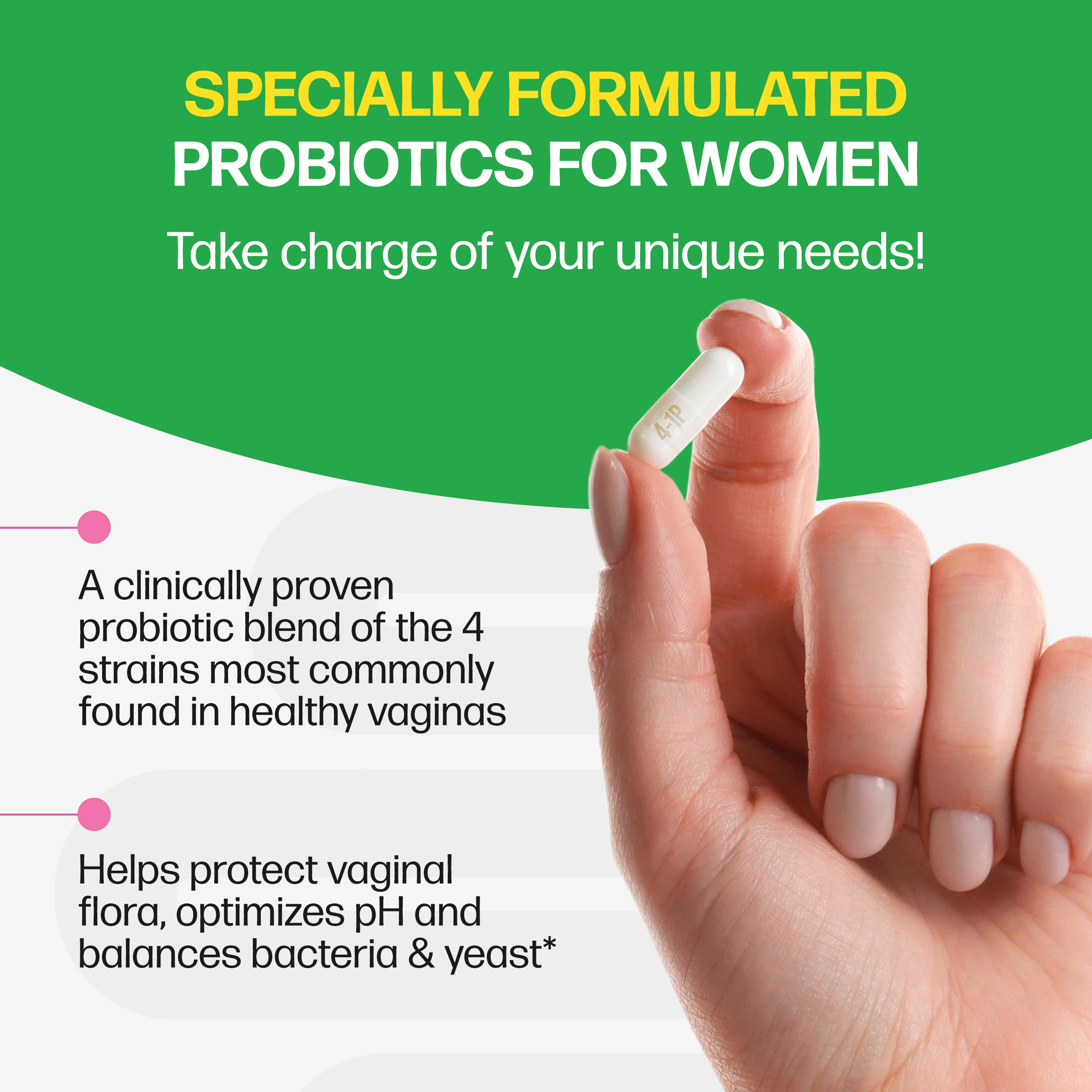 Culturelle Probiotics Women's 4-in-1 Protection Daily Supplement, Supports The Female Microbiome, 50 Count