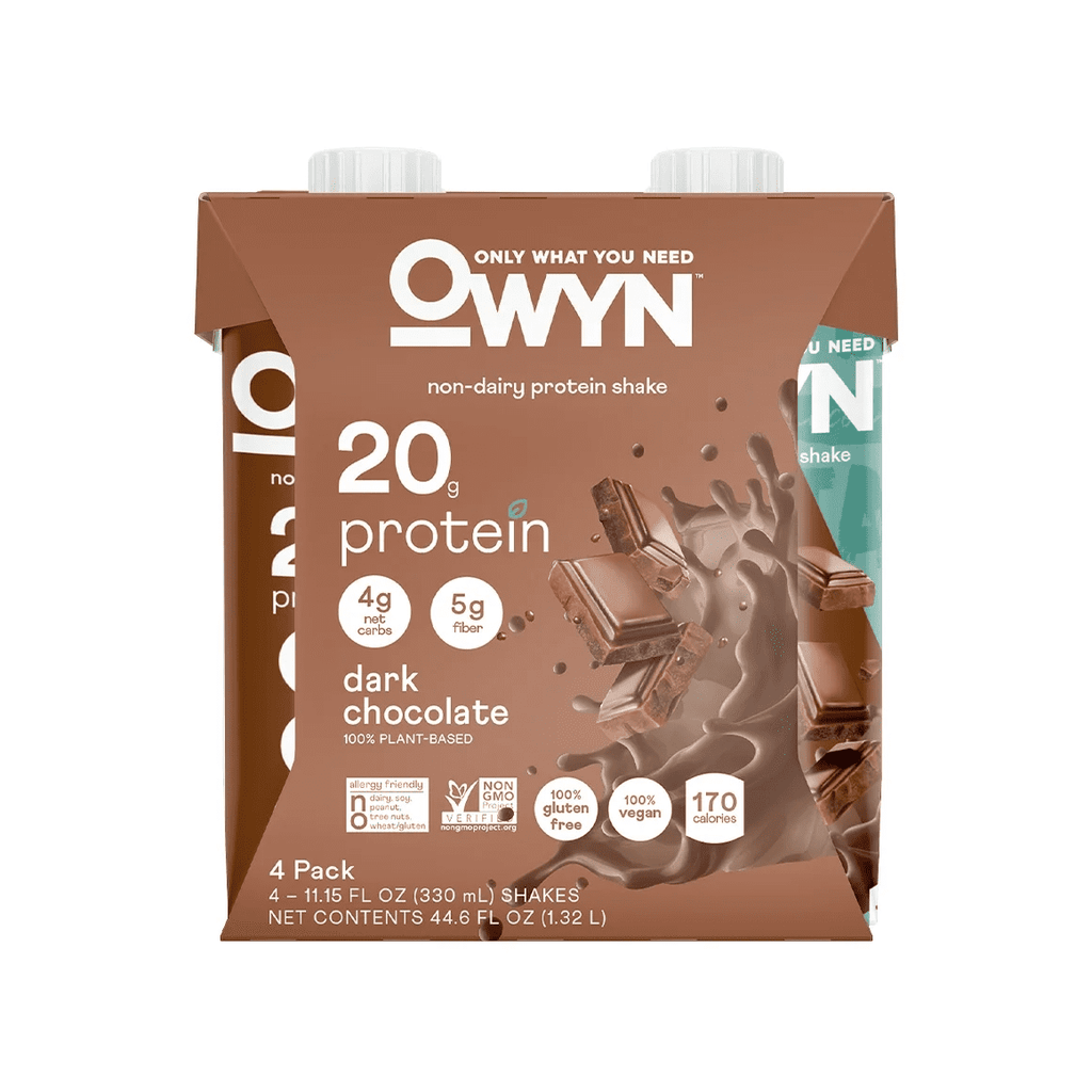 OWYN Only What You Need Double Shot Dairy Free Keto Protein Coffee Shake, Caramel Macchiato, 0g Sugar, 20g Plant Based Protein, 180mg Caffeine, Gluten &amp; Soy Free, Non-GMO, Vegan (12 Pack, 12 Fl Oz)