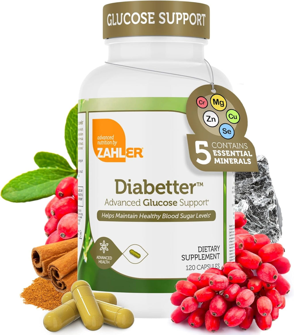 Zahler Diabetter – Advanced Glucose Support Supplement with Berberine HCl, Cinnamon, Chromium – Blood Sugar Support Supplement – Kosher Non-GMO Gluten Free Sugar Control Supplements (120 Capsules)