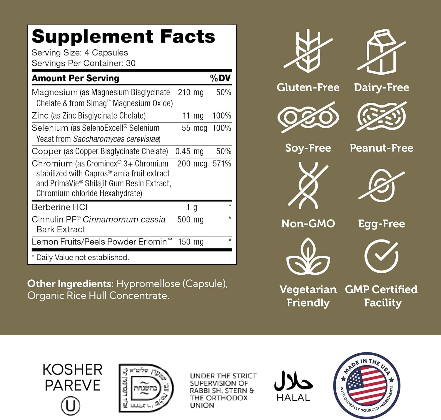Zahler Diabetter – Advanced Glucose Support Supplement with Berberine HCl, Cinnamon, Chromium – Blood Sugar Support Supplement – Kosher Non-GMO Gluten Free Sugar Control Supplements (120 Capsules)