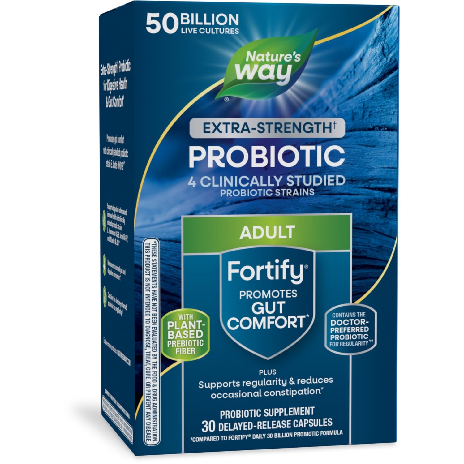 Nature's Way Extra Strength** Probiotic Fortify Adult Capsules, 50 Billion Cultures, Unisex, 30 Ct
