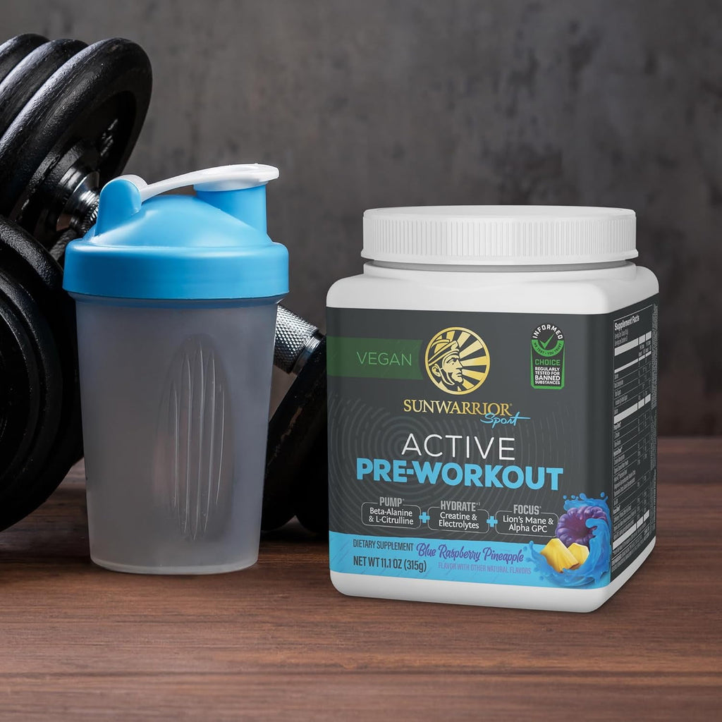 Sunwarrior Active Pre-Workout Powder for Men &amp; Women, Watermelon, 315g (30 Servings)