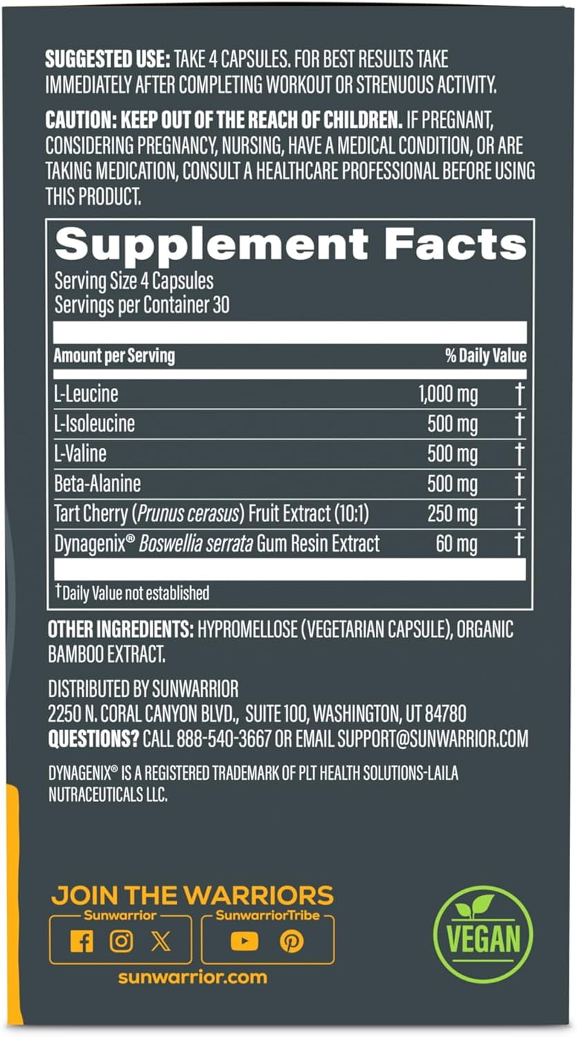Sunwarrior Active Energy &amp; Stamina Vegan Pre Workout Supplement for Men, 90 Capsules