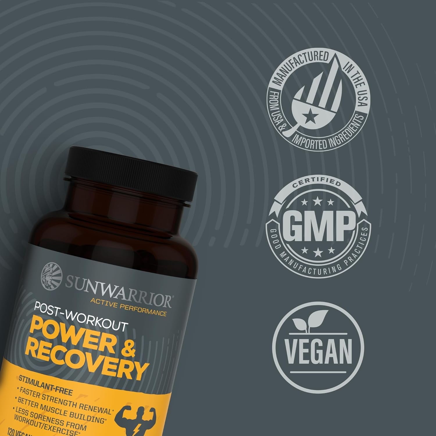 Sunwarrior Active Energy &amp; Stamina Vegan Pre Workout Supplement for Men, 90 Capsules