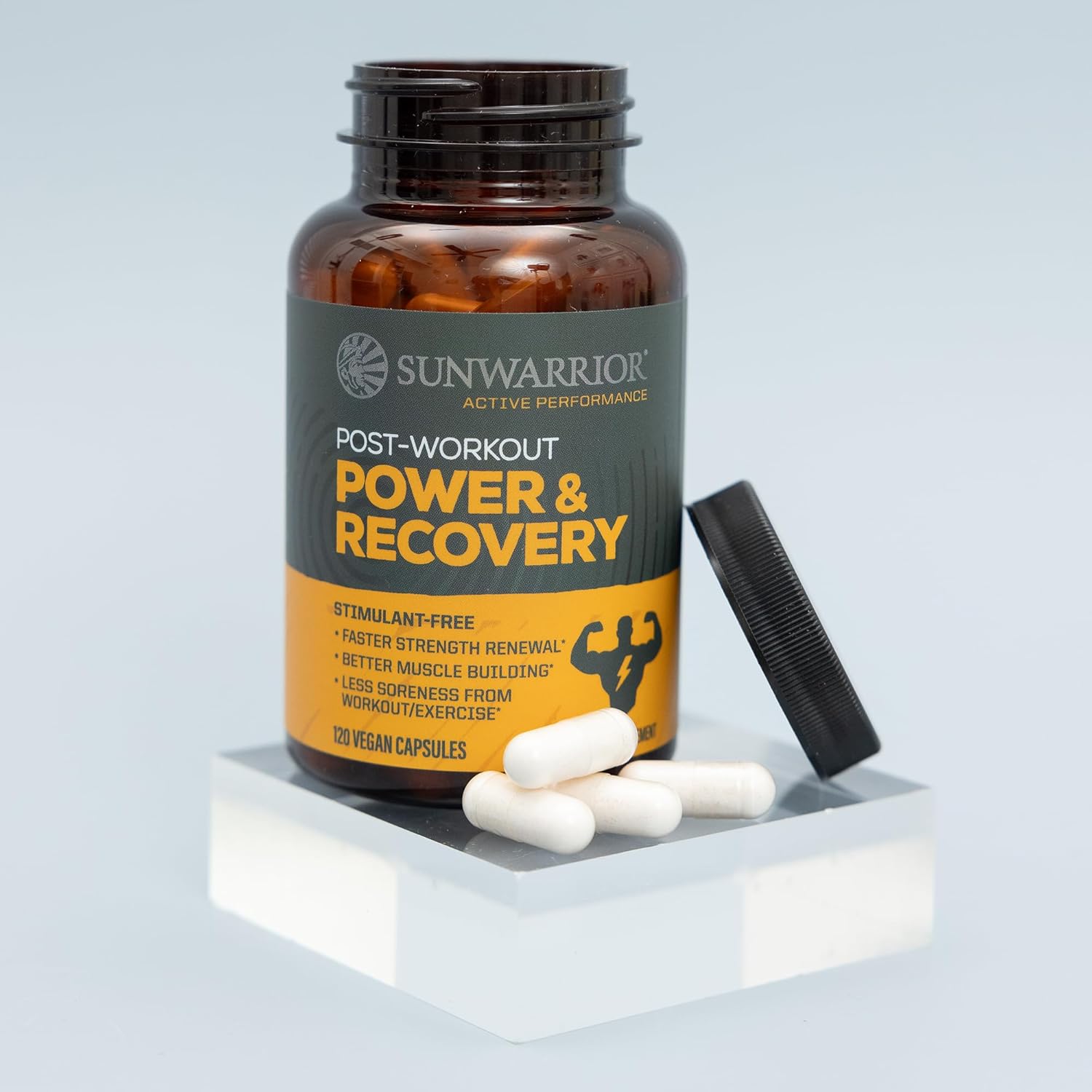 Sunwarrior Active Energy &amp; Stamina Vegan Pre Workout Supplement for Men, 90 Capsules